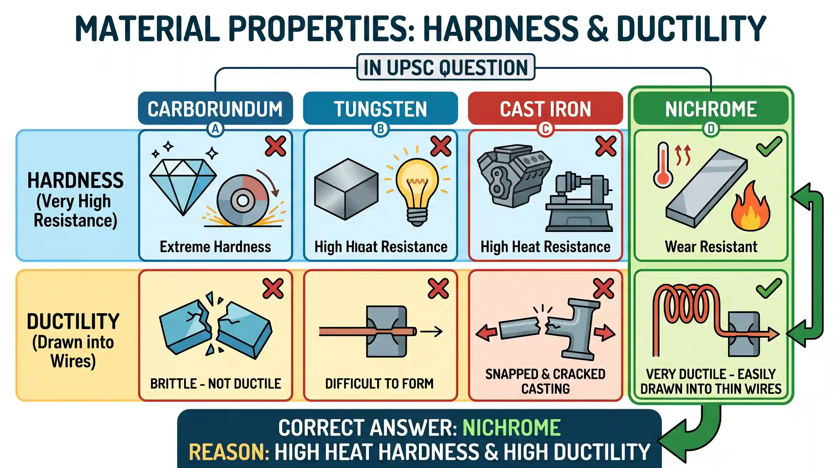 science-and-technology: Which one of the following materials is very hard and very ductile?