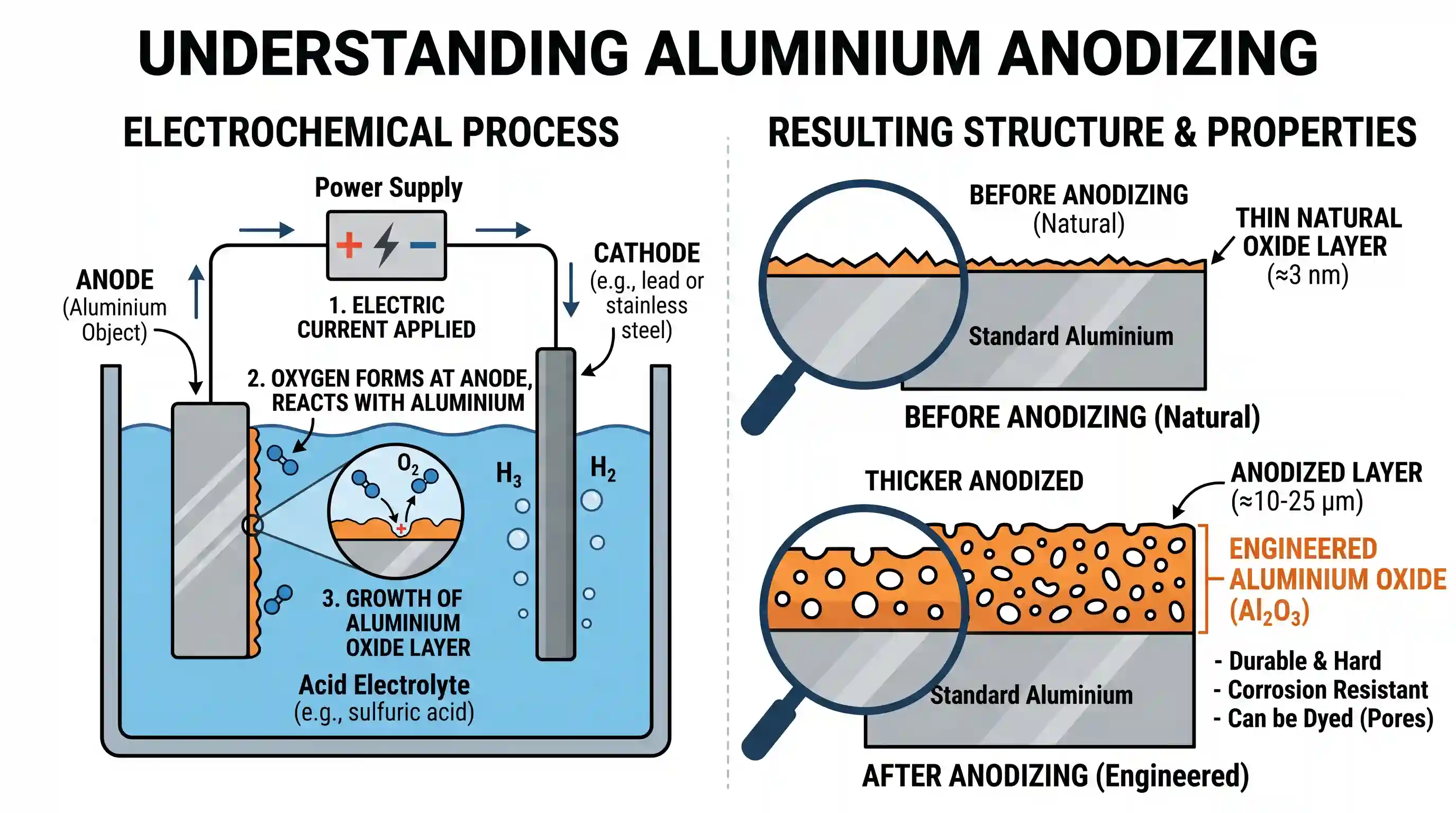 science-and-technology: Aluminium surfaces are often 'anodized'. This means the deposition of a layer of a) chromium oxide b) aluminium oxide c)