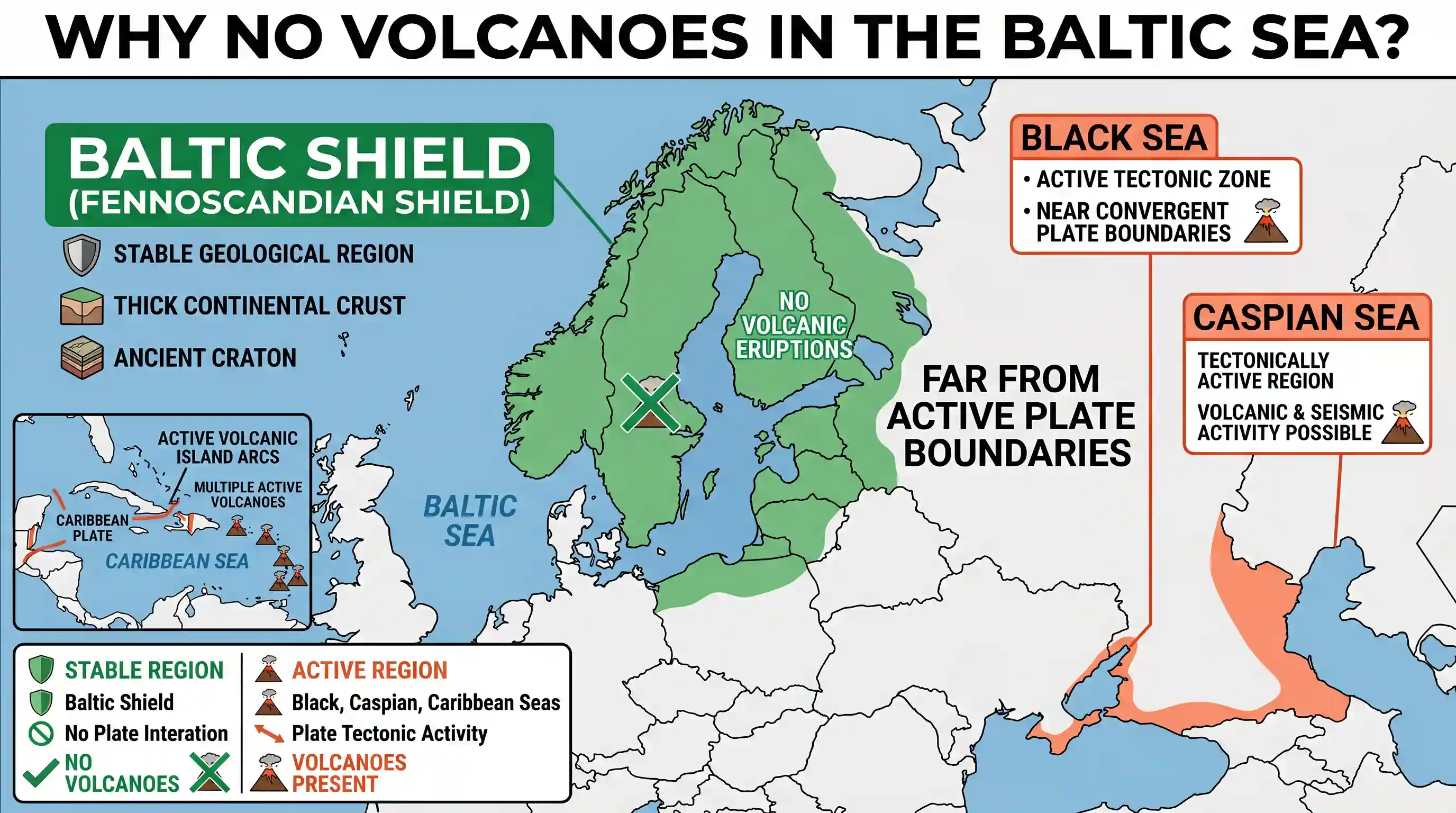 geography: Volcanic eruptions do not occur in the