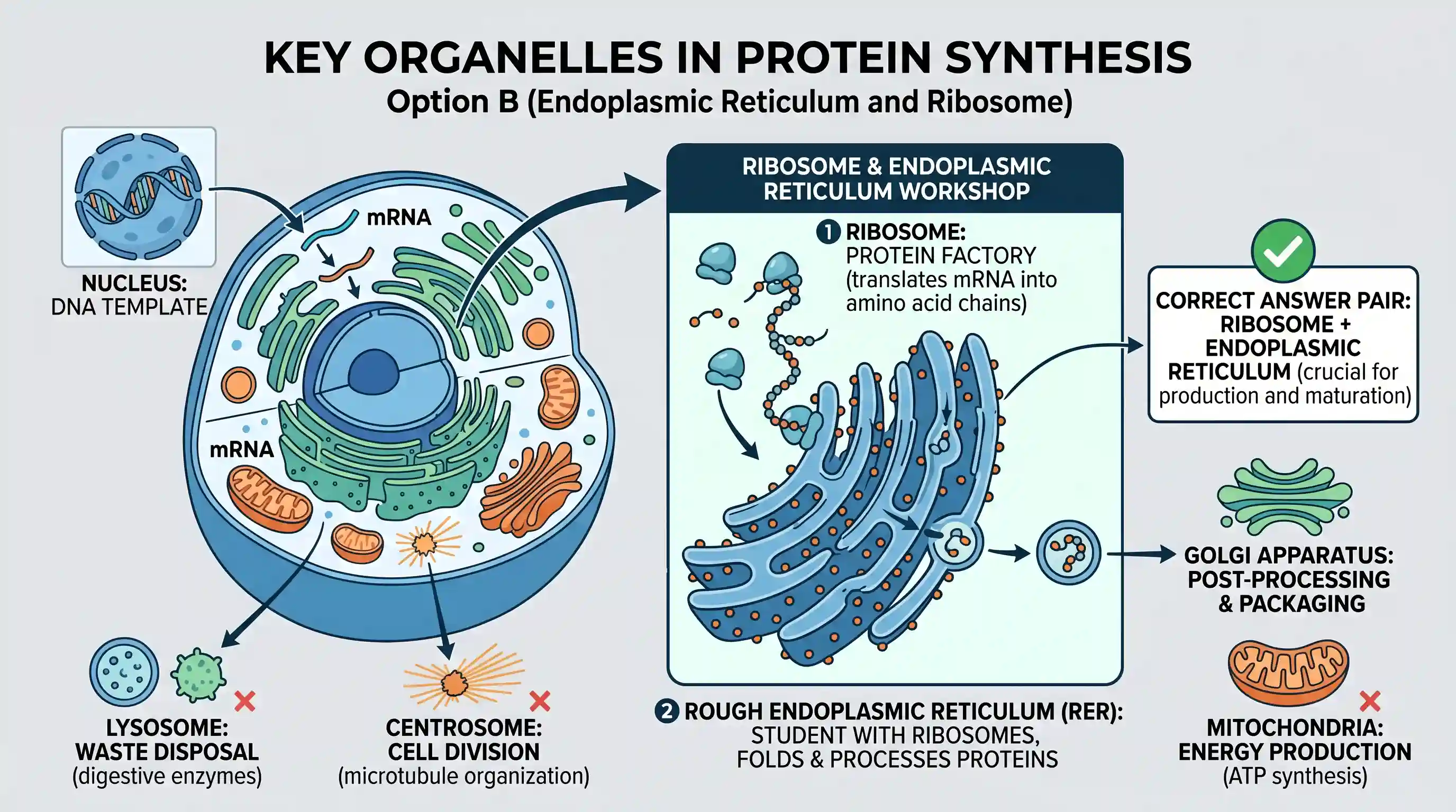 science-and-technology: Which of the following cell organelles play the most significant role in protein synthesis?