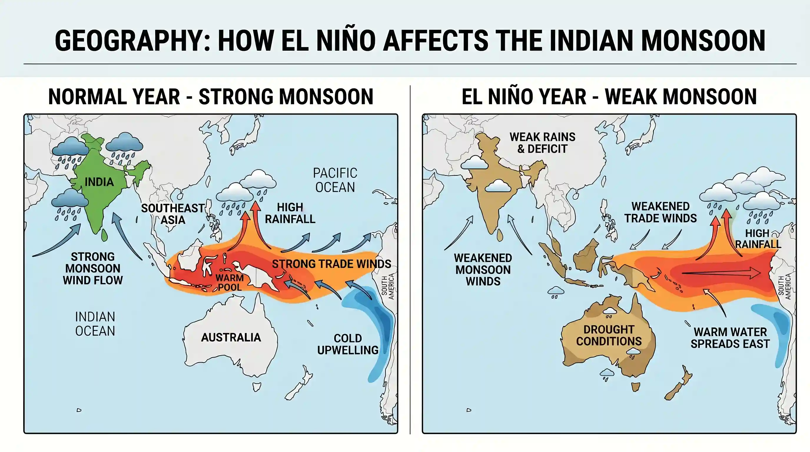 geography: For short-term climate prediction, which one of the following events, detected in the last decade, is associated with oc