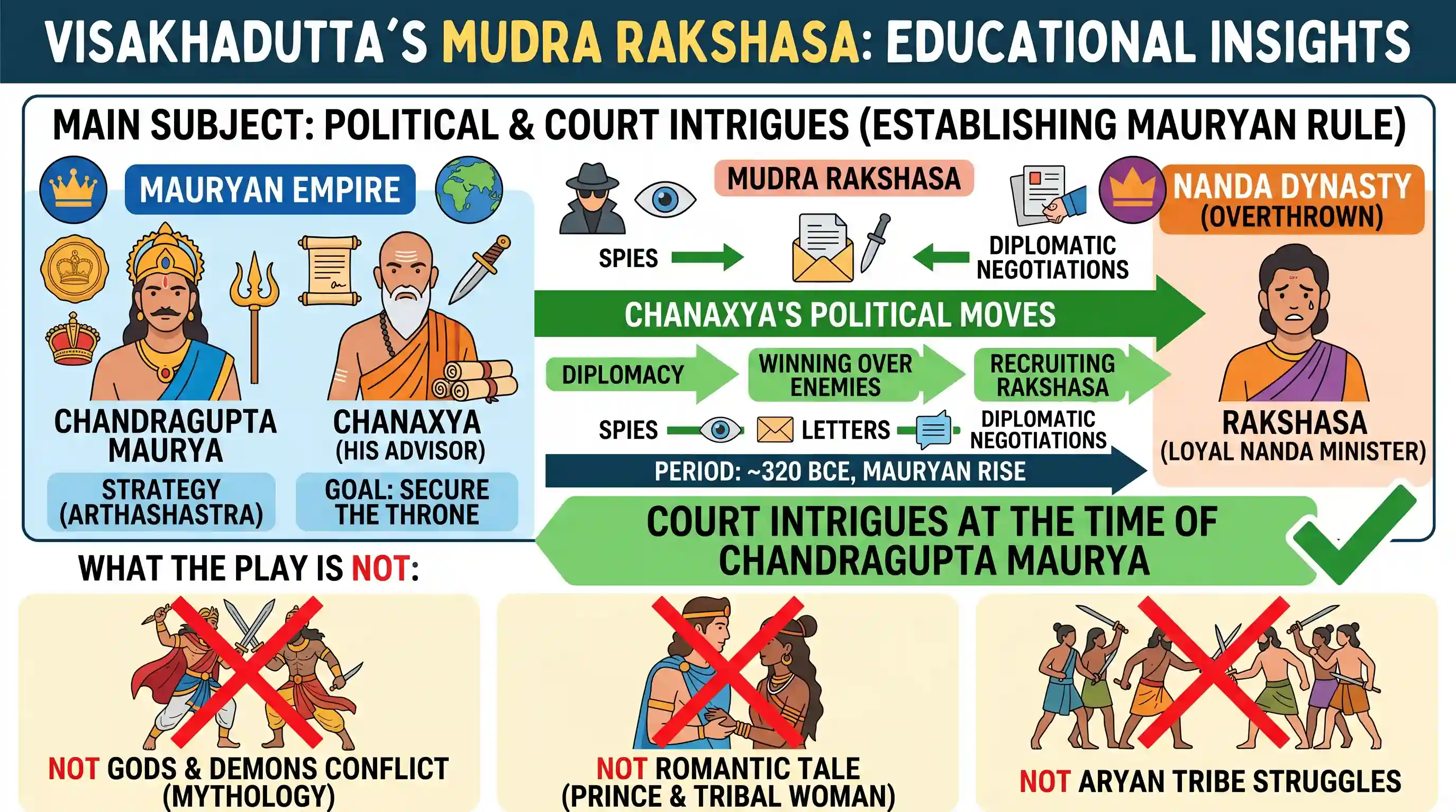 history: The ancient Indian play Mudra rakshasa of Visakhadutt has its subject on