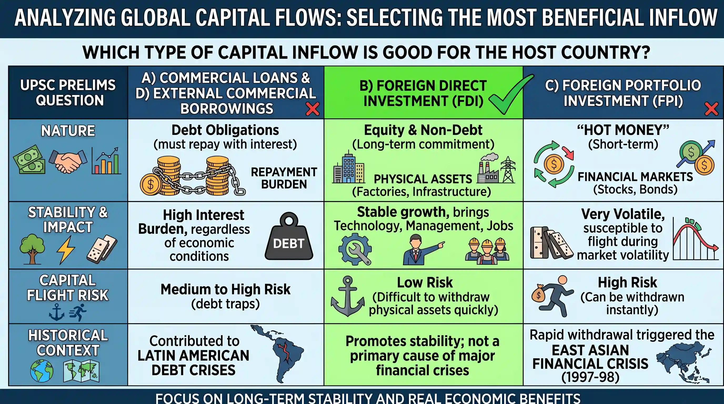 economy: Global capital flows to developing countries increased significantly during the nineties. In view of the East Asian fina