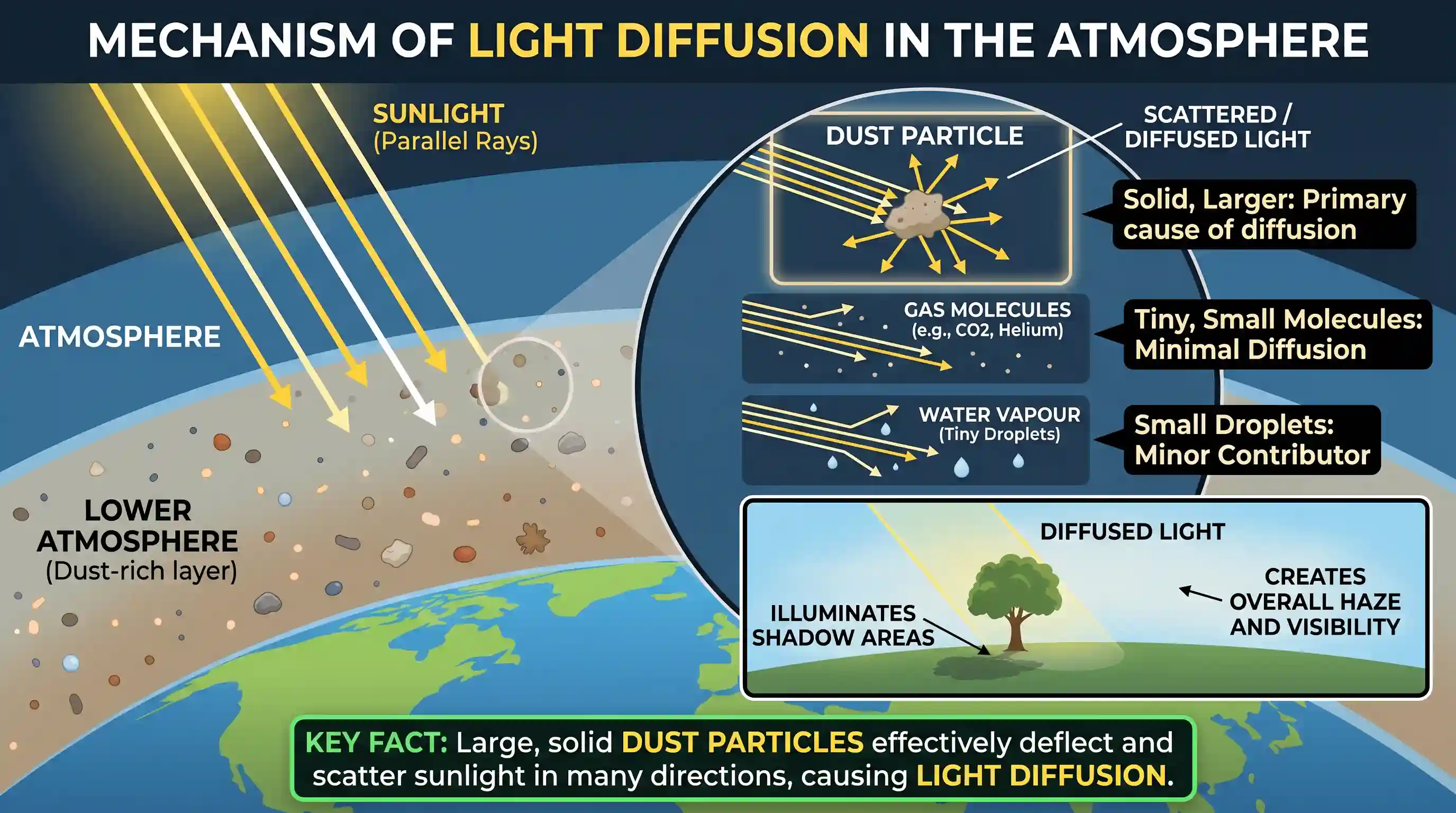 geography: Diffusion of light in the atmosphere takes place due to