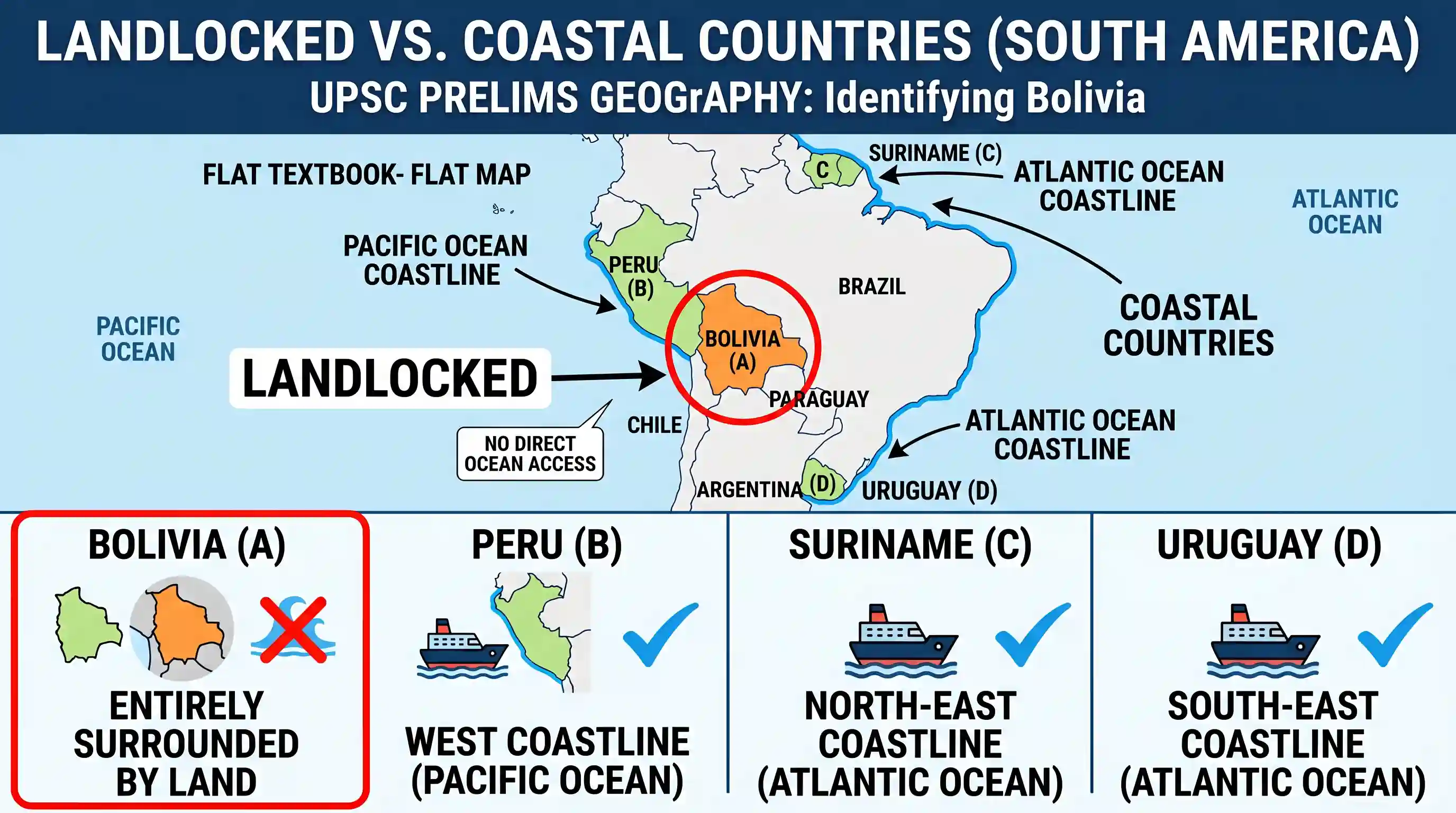 geography: Which one of the following countries is land locked?