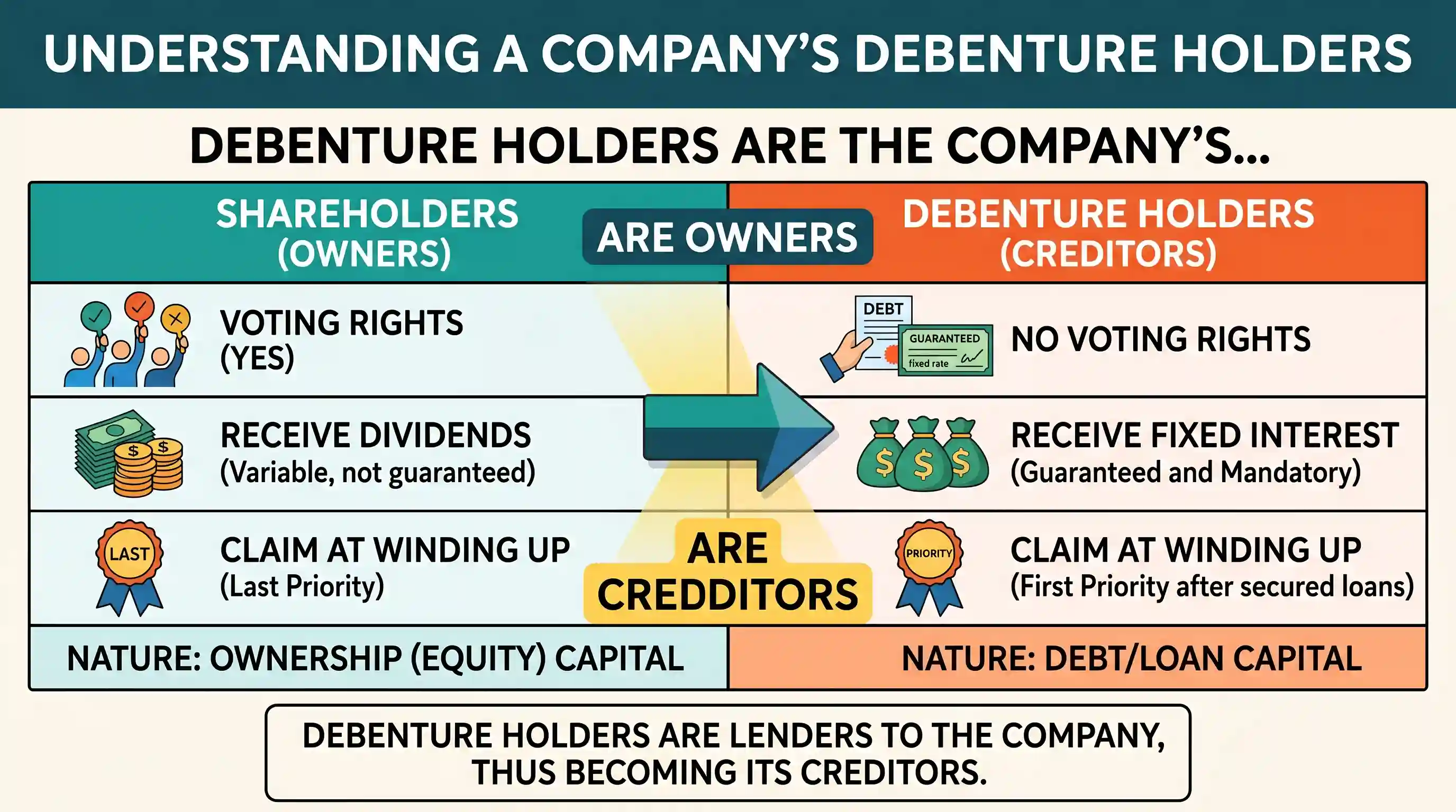 economy: Debenture holder of a company are its