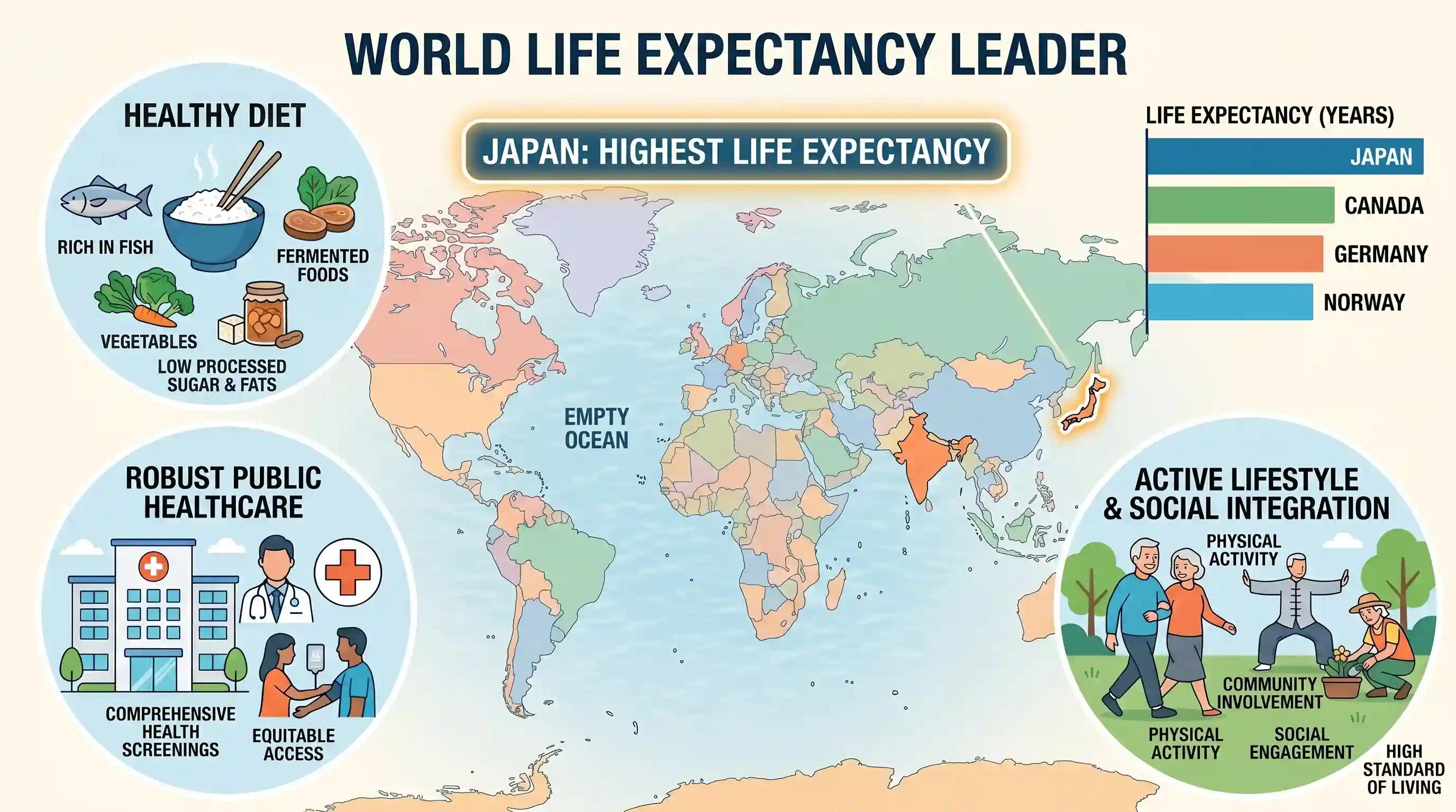 geography: Life expectancy is highest in the world in