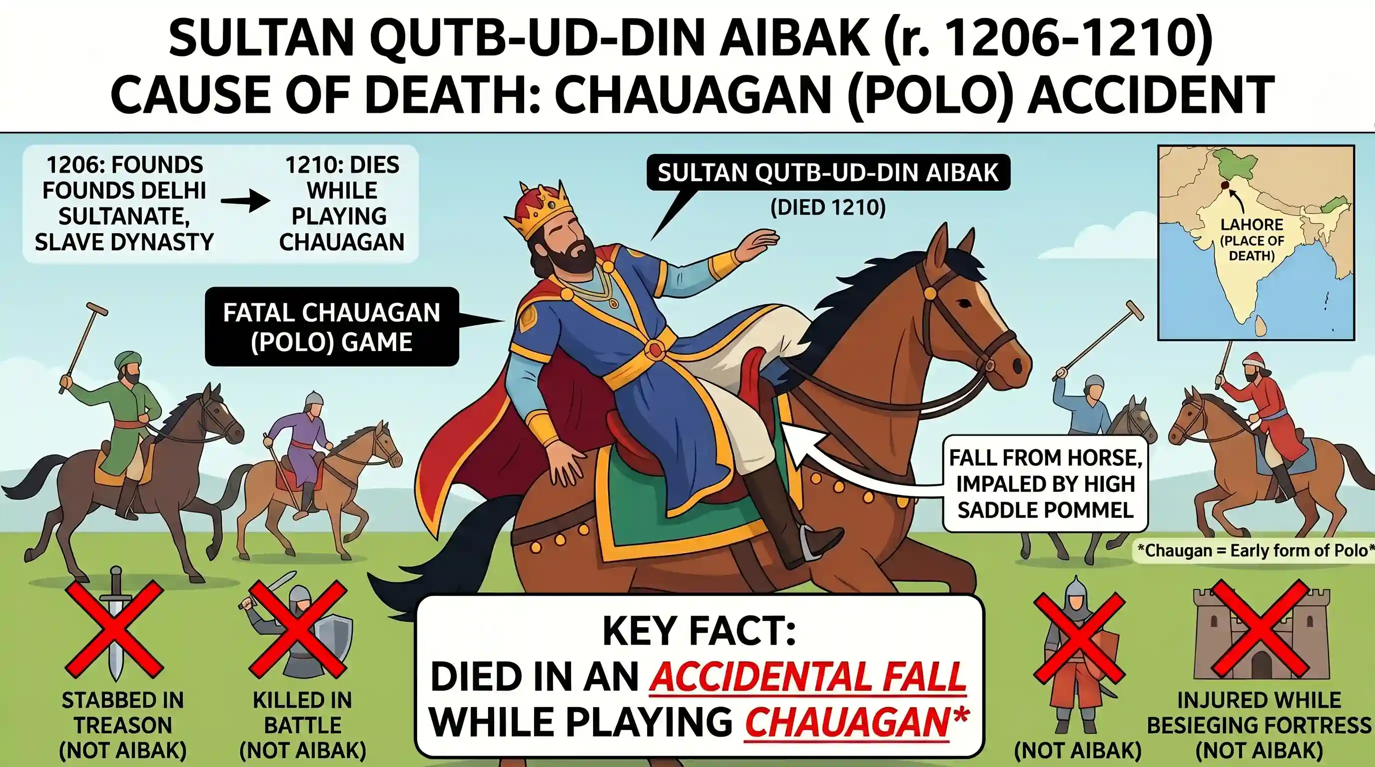 history: How did Sultan Qutb-ud-din Aibak die?