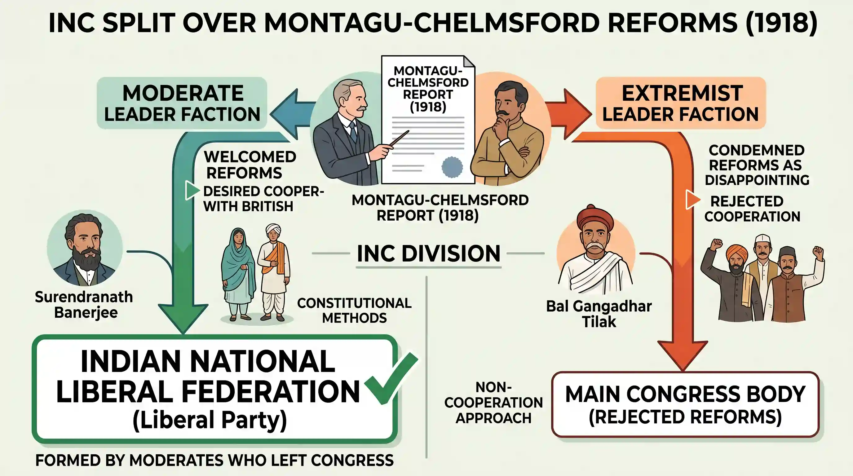 history: When Congress leaders condemned the Montagu-Chelmsford Report, many moderates left party to from the