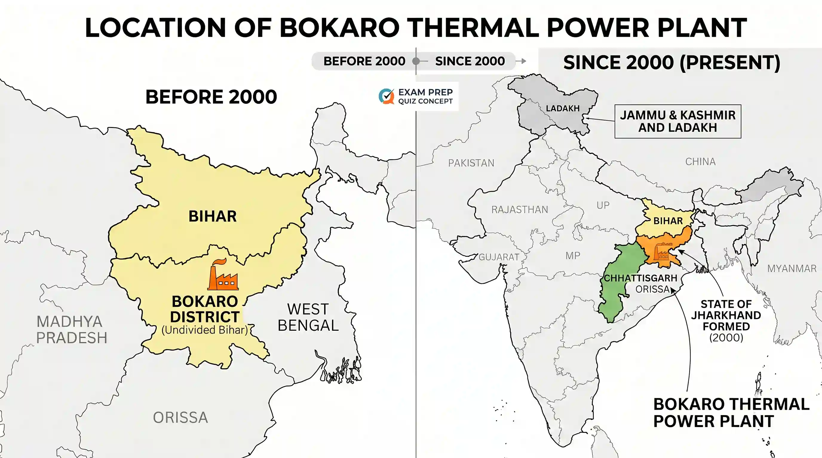 geography: The thermal power plant of Bokaro is located in