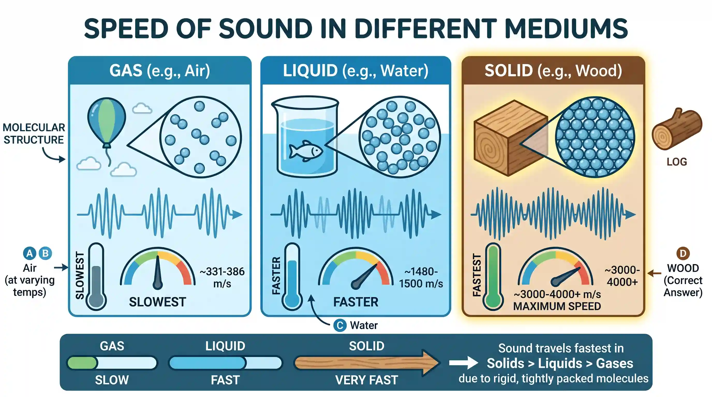 science-and-technology: In which one among the following is the speed of sound maximum?