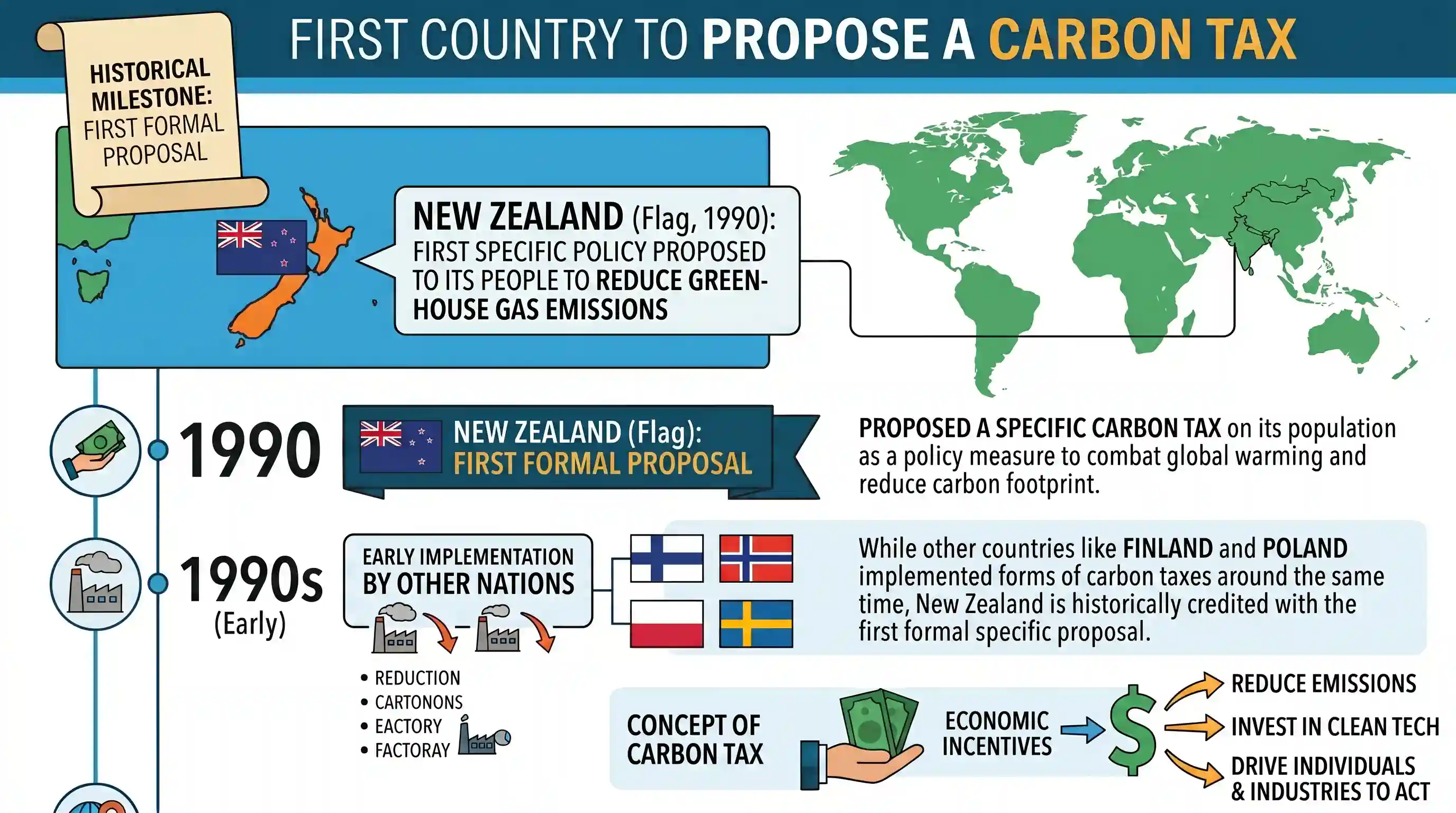 geography: Which one of the following countries is the first country in the world to propose a carbon tax for its people to the add