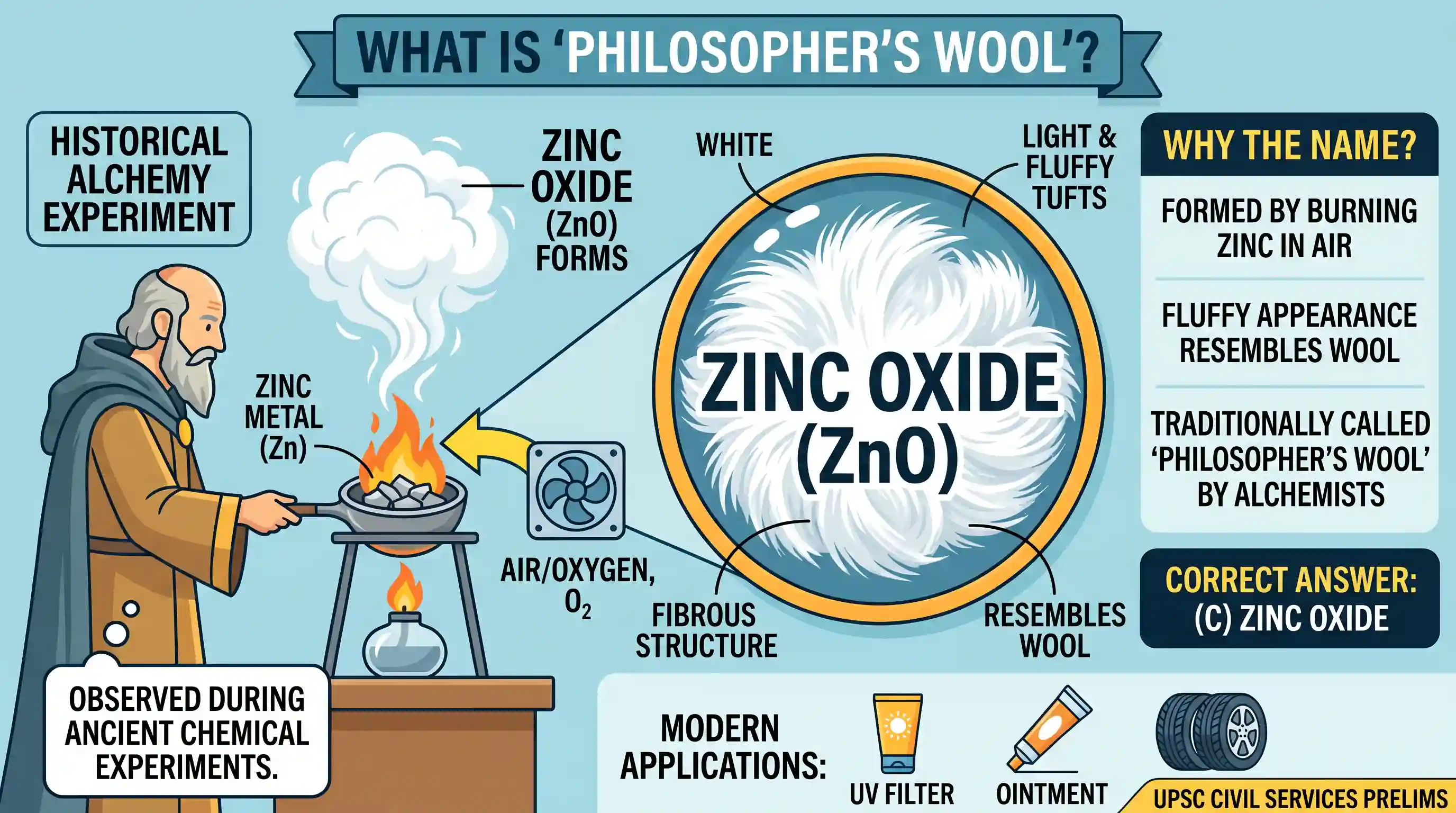 science-and-technology: Which one among the following is called philosopher’s wool?