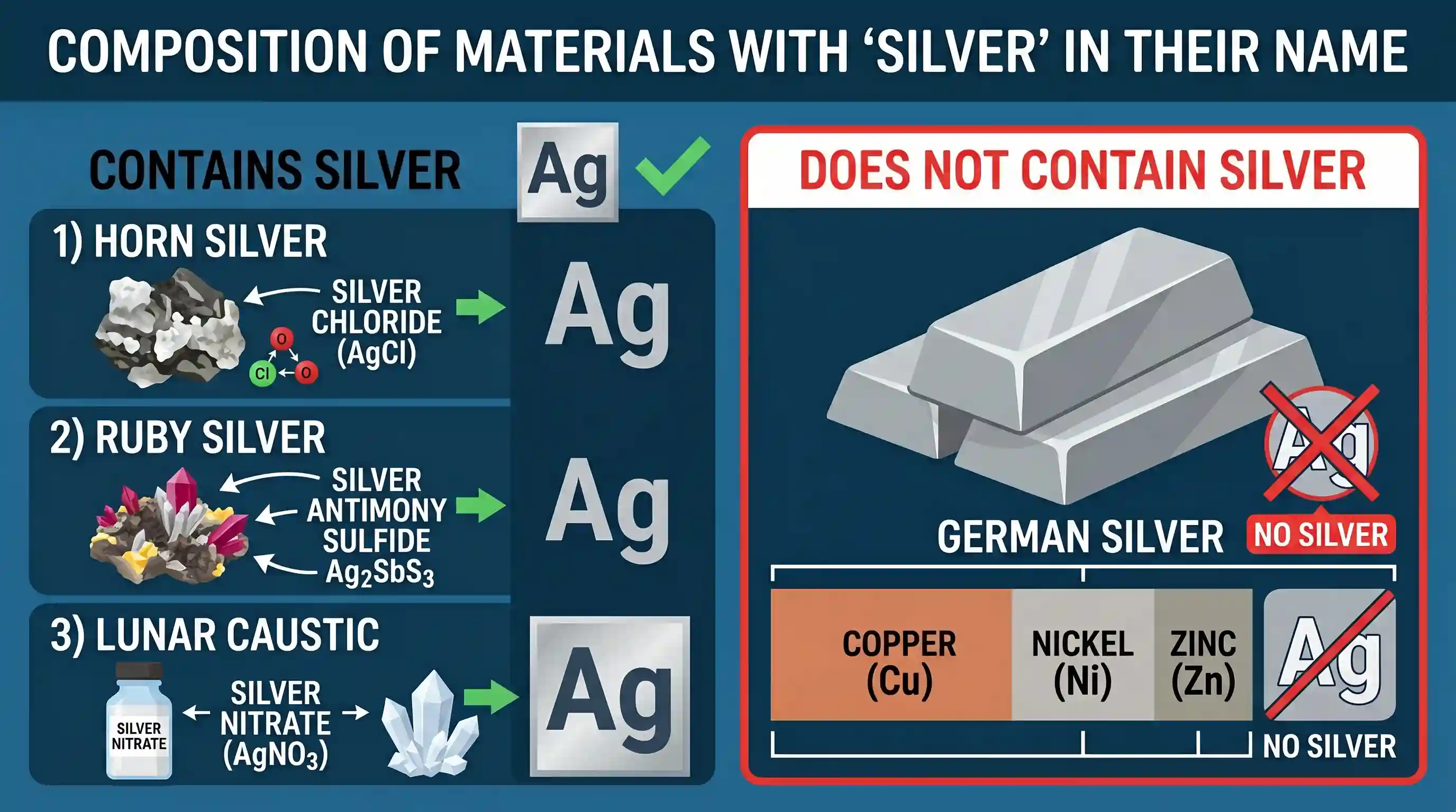 science-and-technology: Which one of the following does not contain silver?