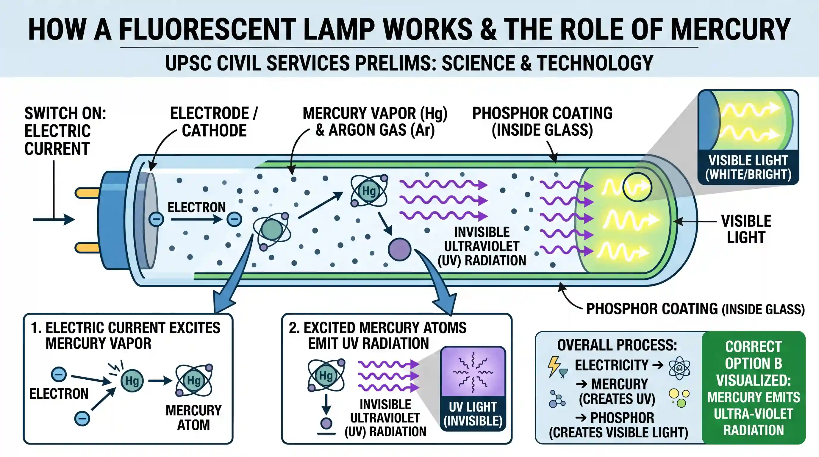 science-and-technology: Indiscriminate disposal of used fluorescent electric lamps causes mercury pollution in the environment. Why is mercury u