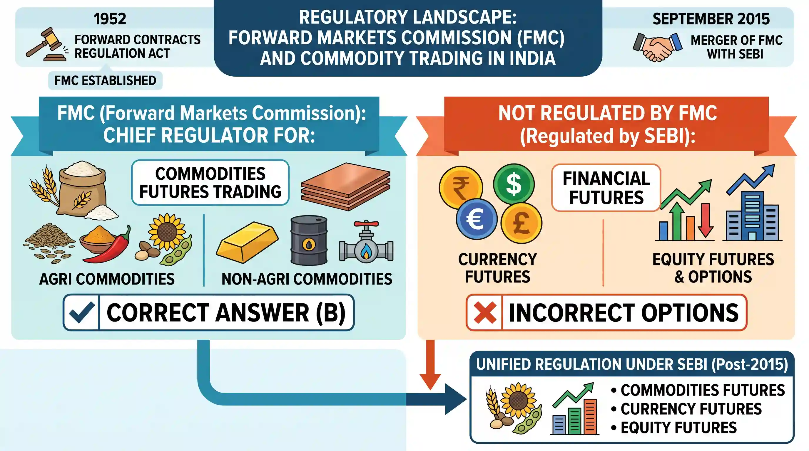 economy: In India, which of the following is regulated by the Forward Markets Commission?