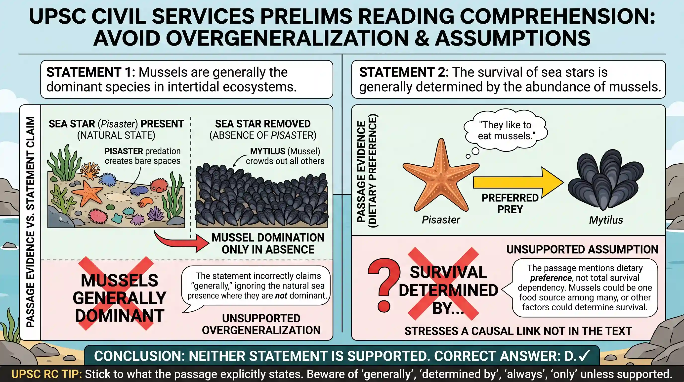 Reading Comprehension: Passage A species that exerts. an influence out of proportion to its abundance in an ecosystem is called a keystone spec