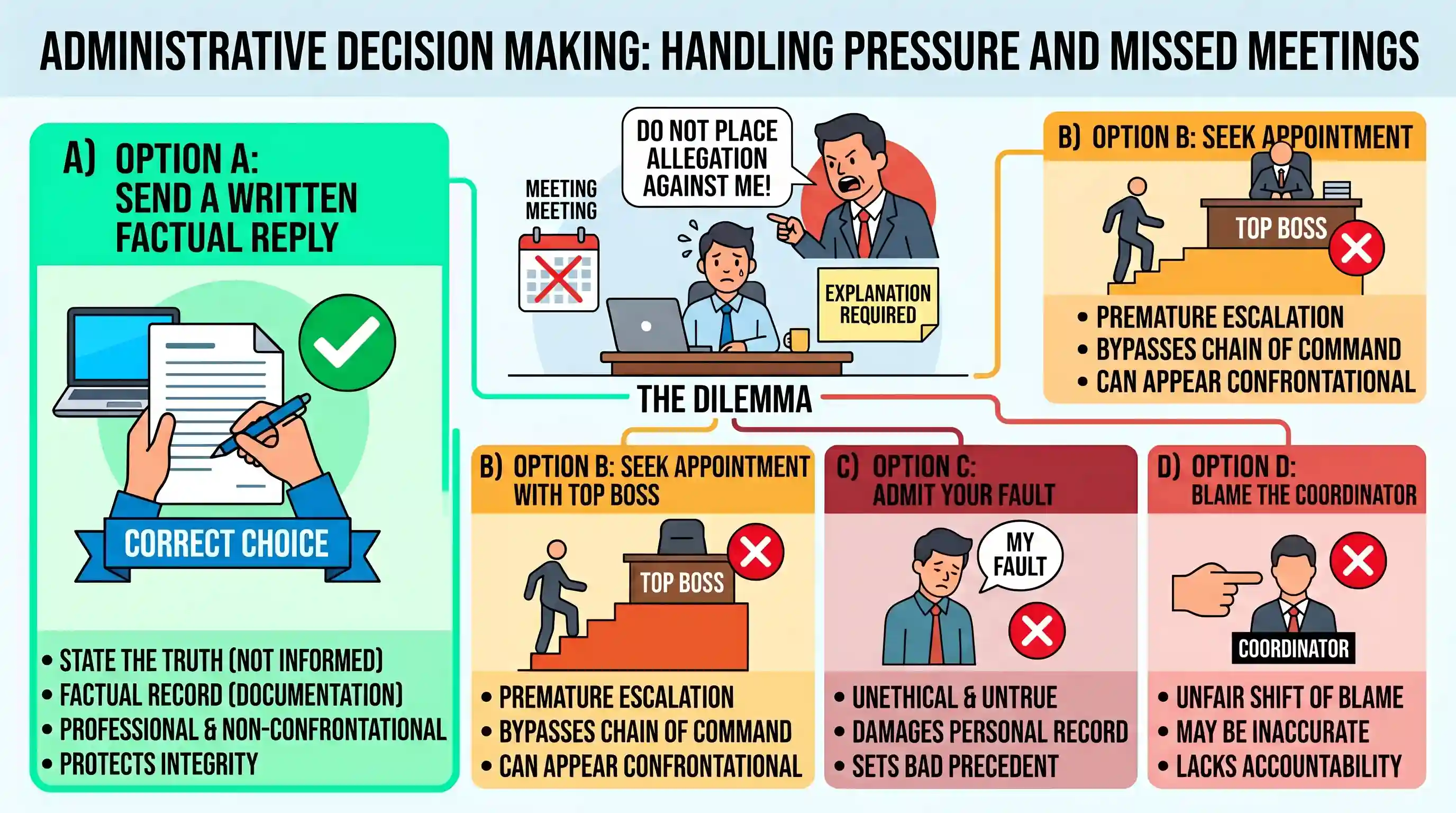 Decision Making: Each item describes a situation and is followed by four possible responses. Indicate the response you find most appropri
