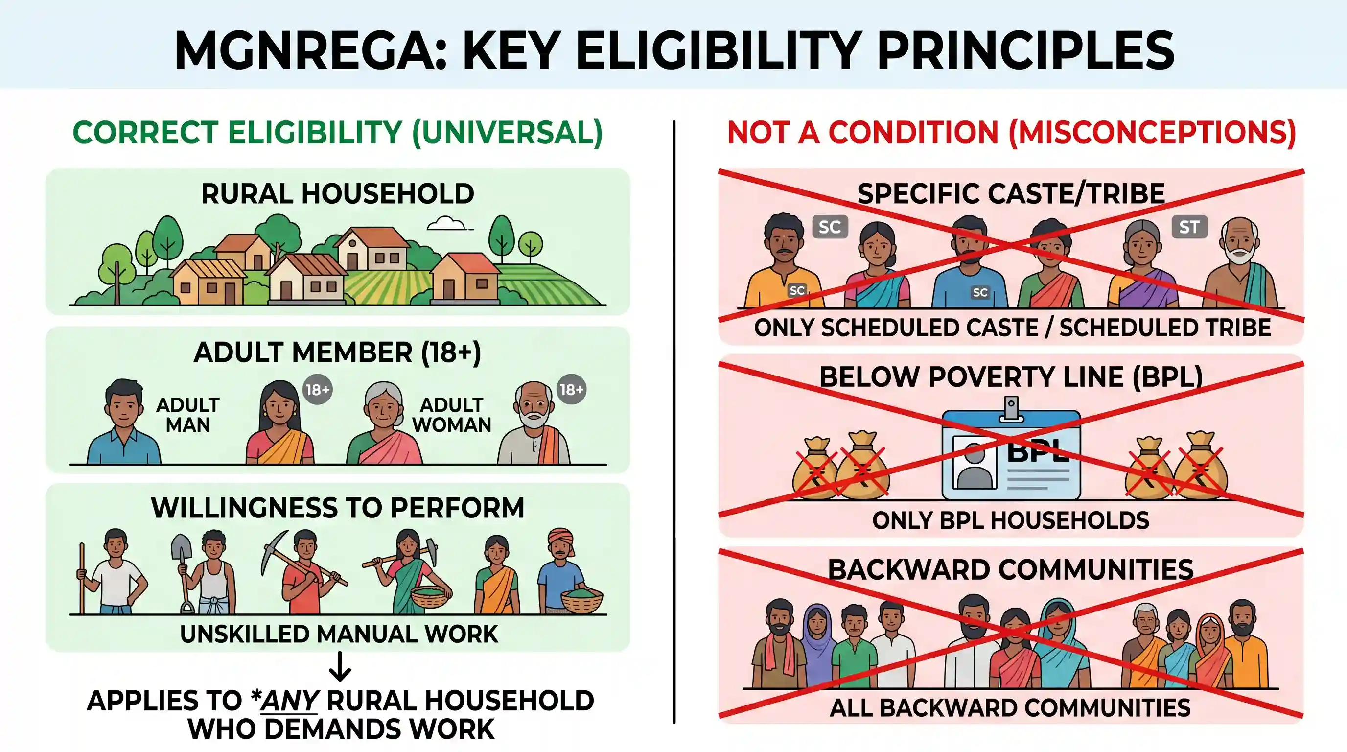 polity-and-governance: Among the following who are eligible to benefit from the “Mahatma Gandhi National Rural Employment Guarantee Act”?