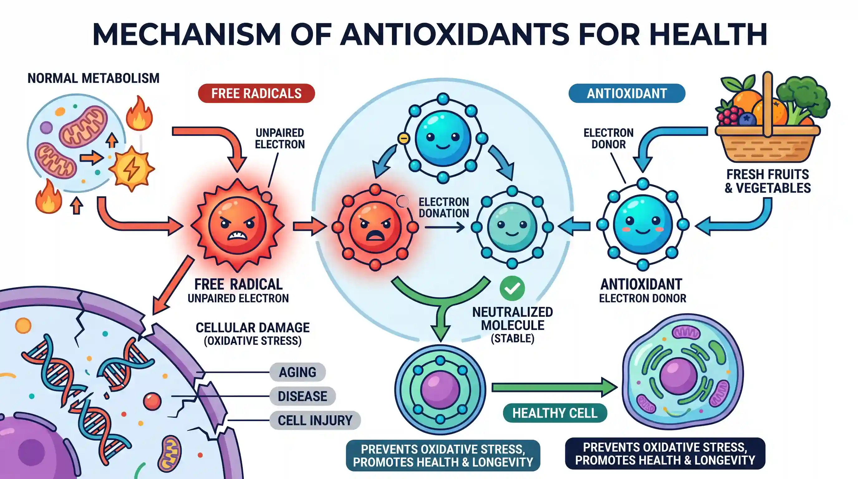 science-and-technology: Regular intake of fresh fruits and vegetables is recommended in the diet since they are a good source of antioxidants. H