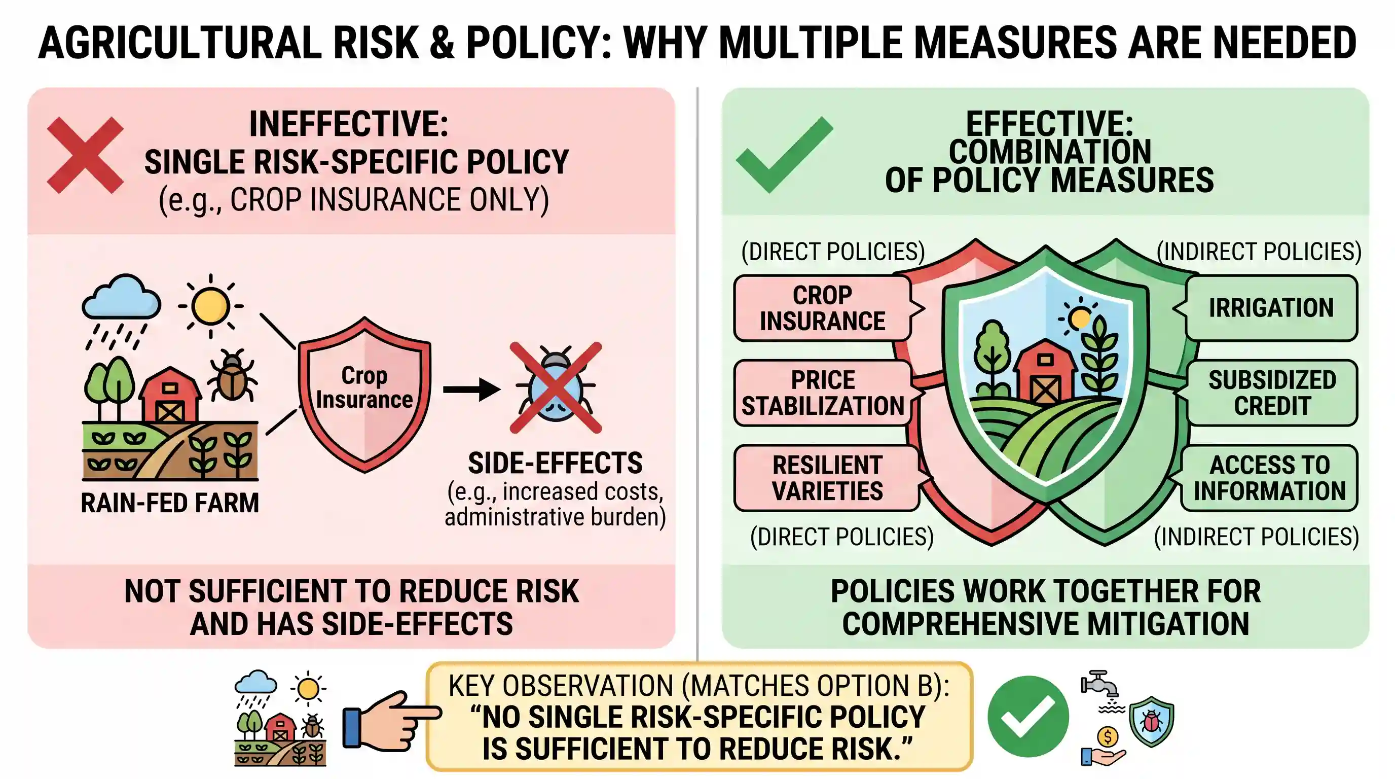 Reading Comprehension: Passage-4 A number of empirical studies find that farmers are risk- (-2.5, -0.83) averse, though only moderately in many