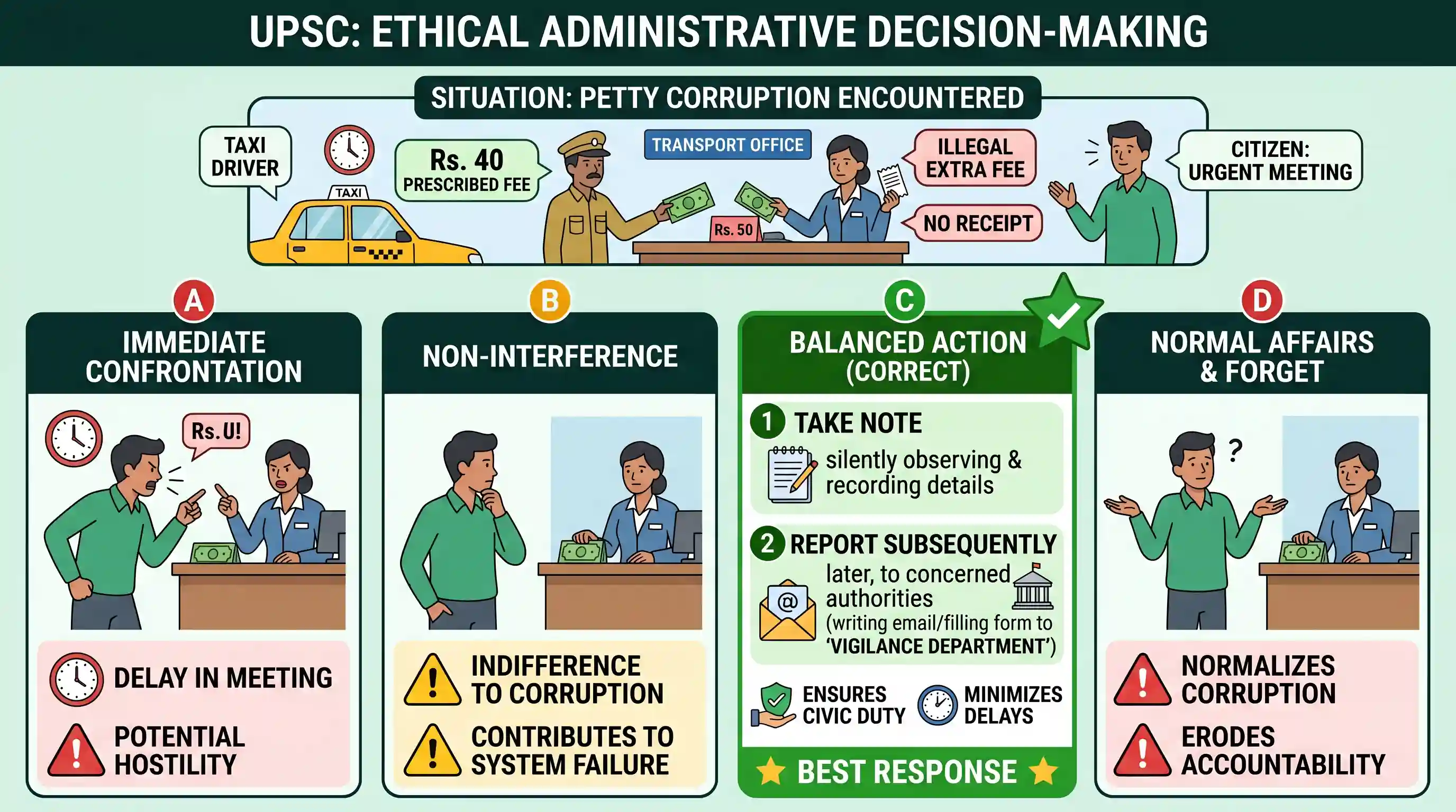 Decision Making: While travelling in a Delhi-registered commercial taxi from Delhi to an adjacent city (another State), your taxi driver