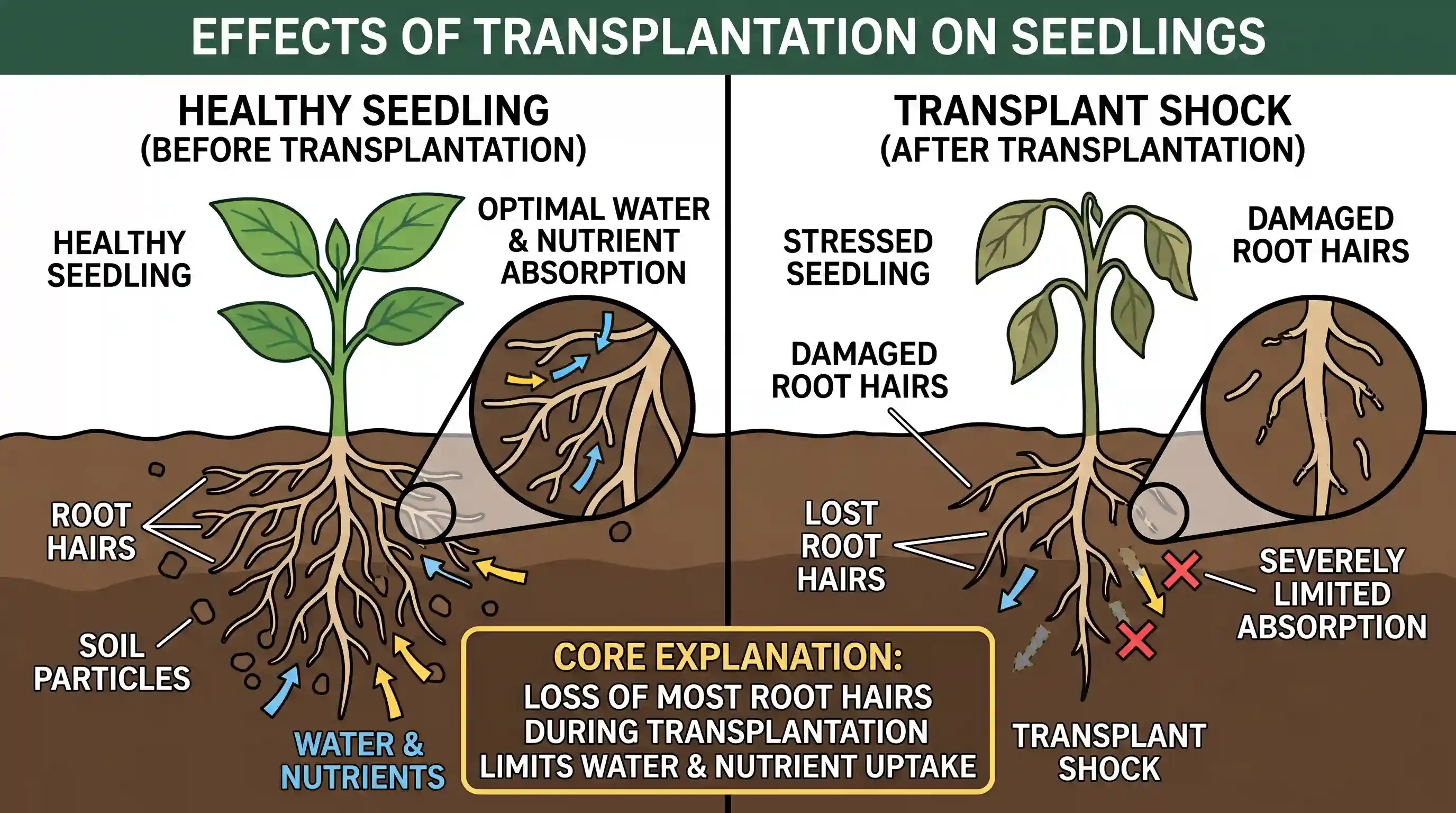 geography: Many transplanted seedlings do not grow because