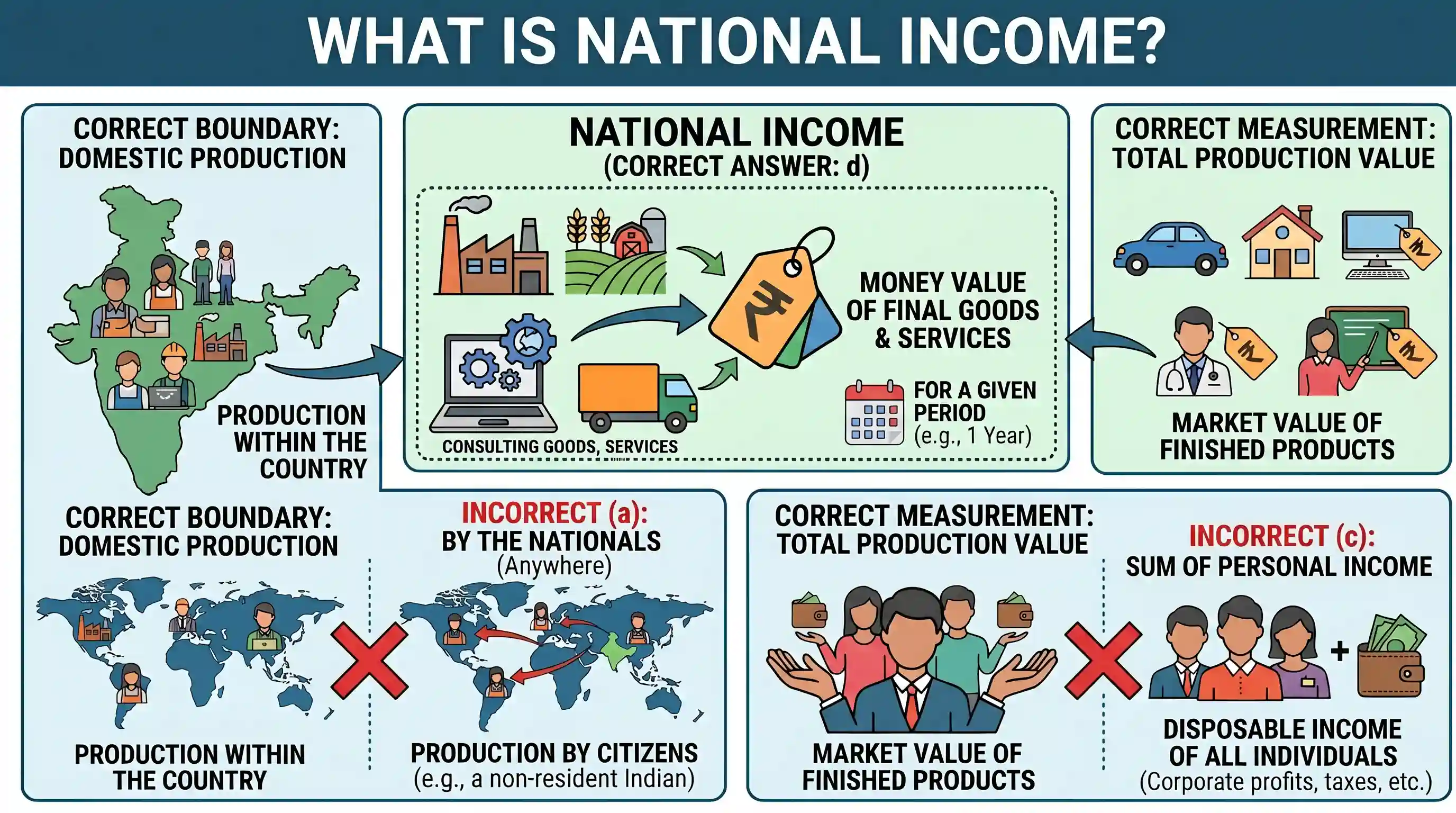 economy: The national income of a country for a given period is equal to the
