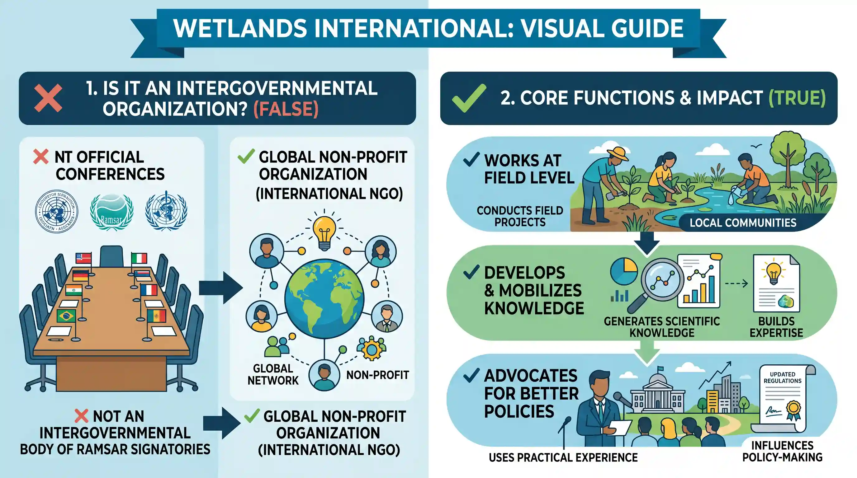 geography: With reference to a conservation organization called 'Wetlands International', which of the following statements is/are