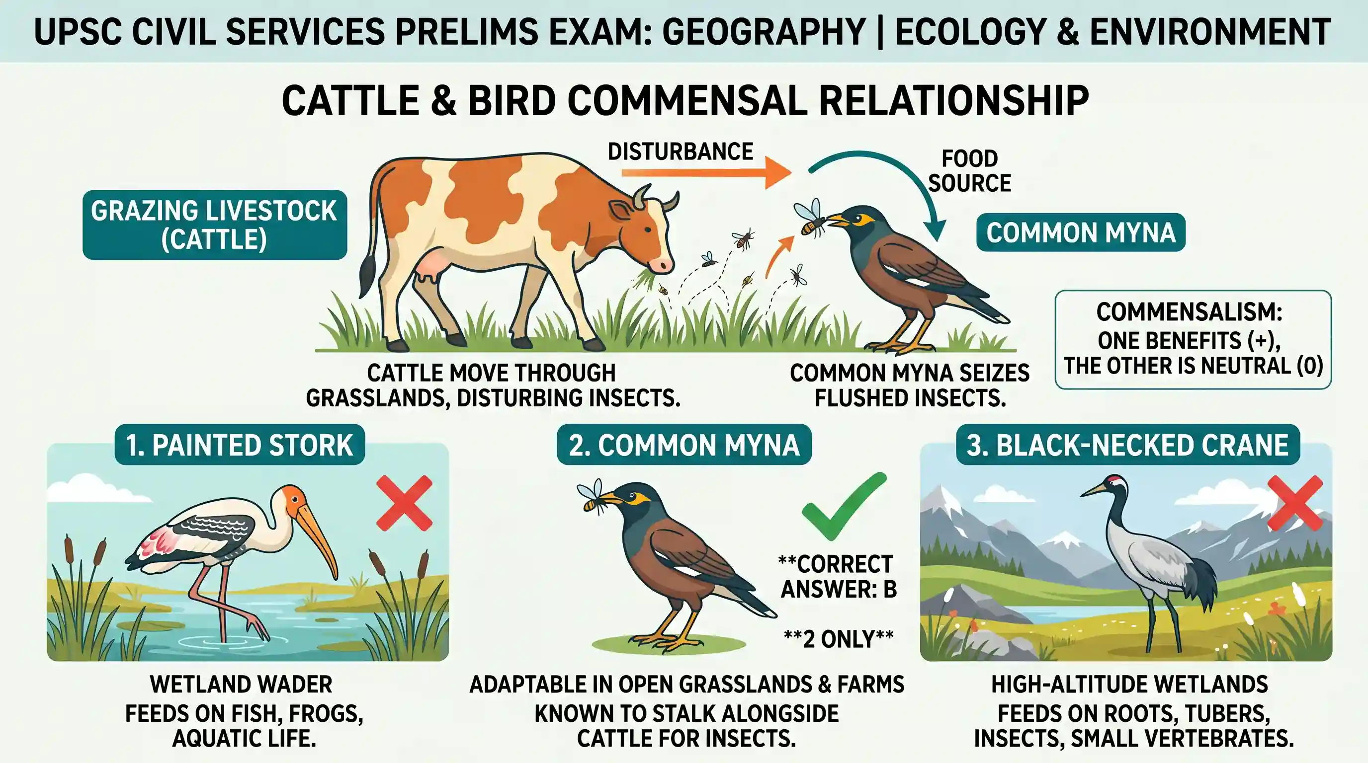 geography: If you walk through countryside, you are likely to see some birds stalking alongside the cattle to seize the insects dis