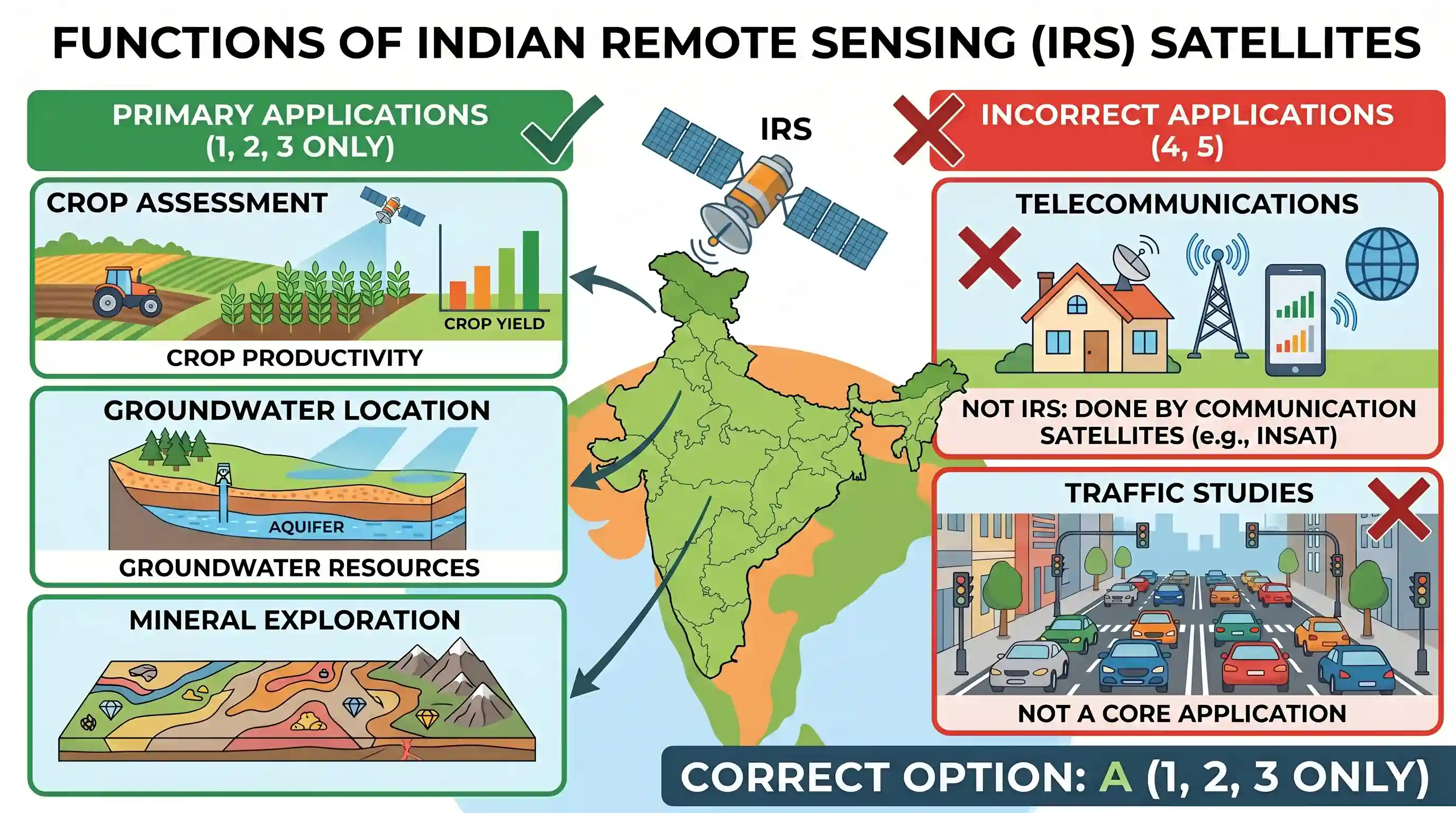science-and-technology: In which of the following activities are Indian Remote Sensing (IRS) satellites used? 1. Assessment of crop productivity