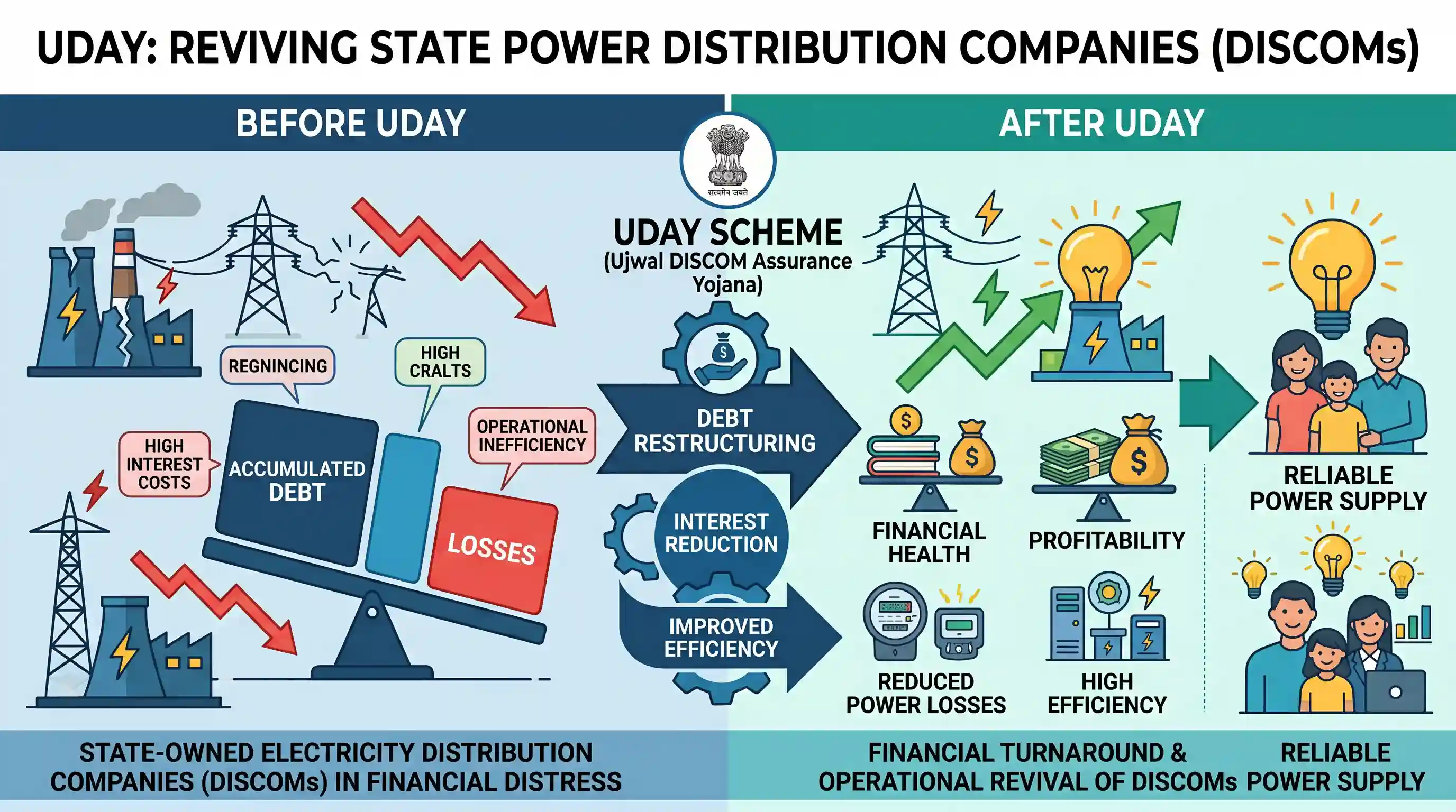 economy: Which one of the following is a purpose of 'UDAY', a scheme of the Government?