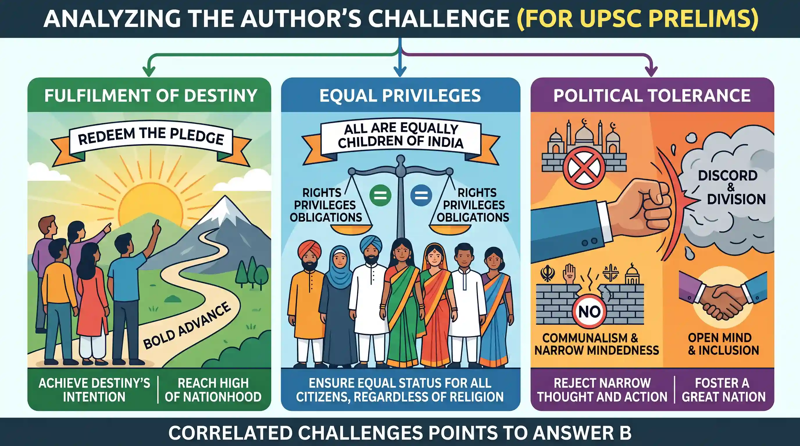 Reading Comprehension: We have hard work ahead. There is no resting for any of us till we redeem our pledge in full fill we make all the people
