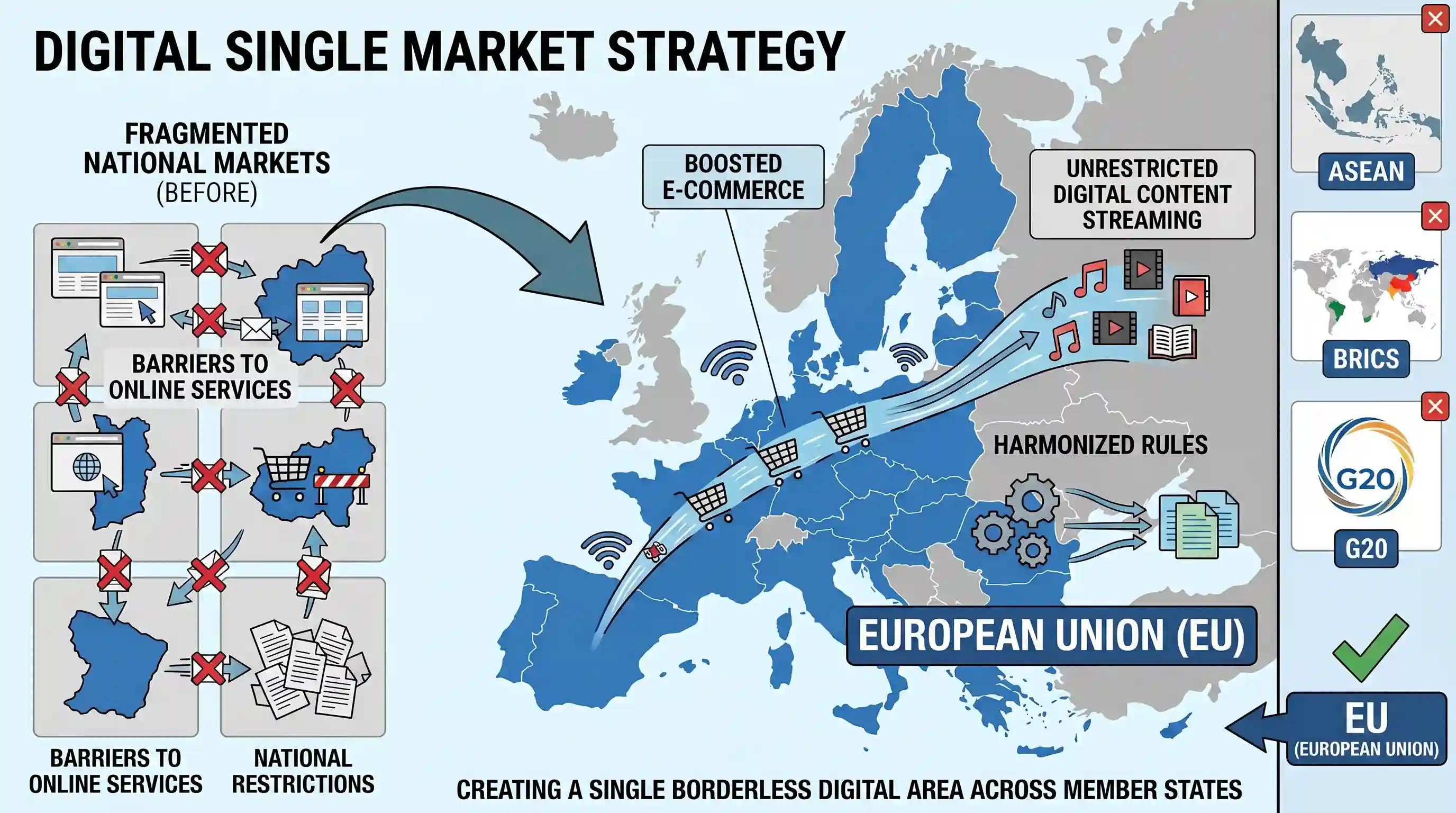 polity-and-governance: The term 'Digital Single Market Strategy' seen in the news refers to