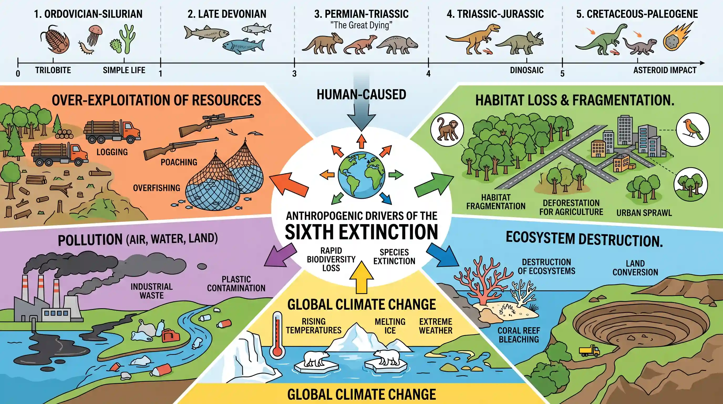 geography: The term "sixth mass extinction/sixth extinction" is often mentioned in the news in the context of the discussion of