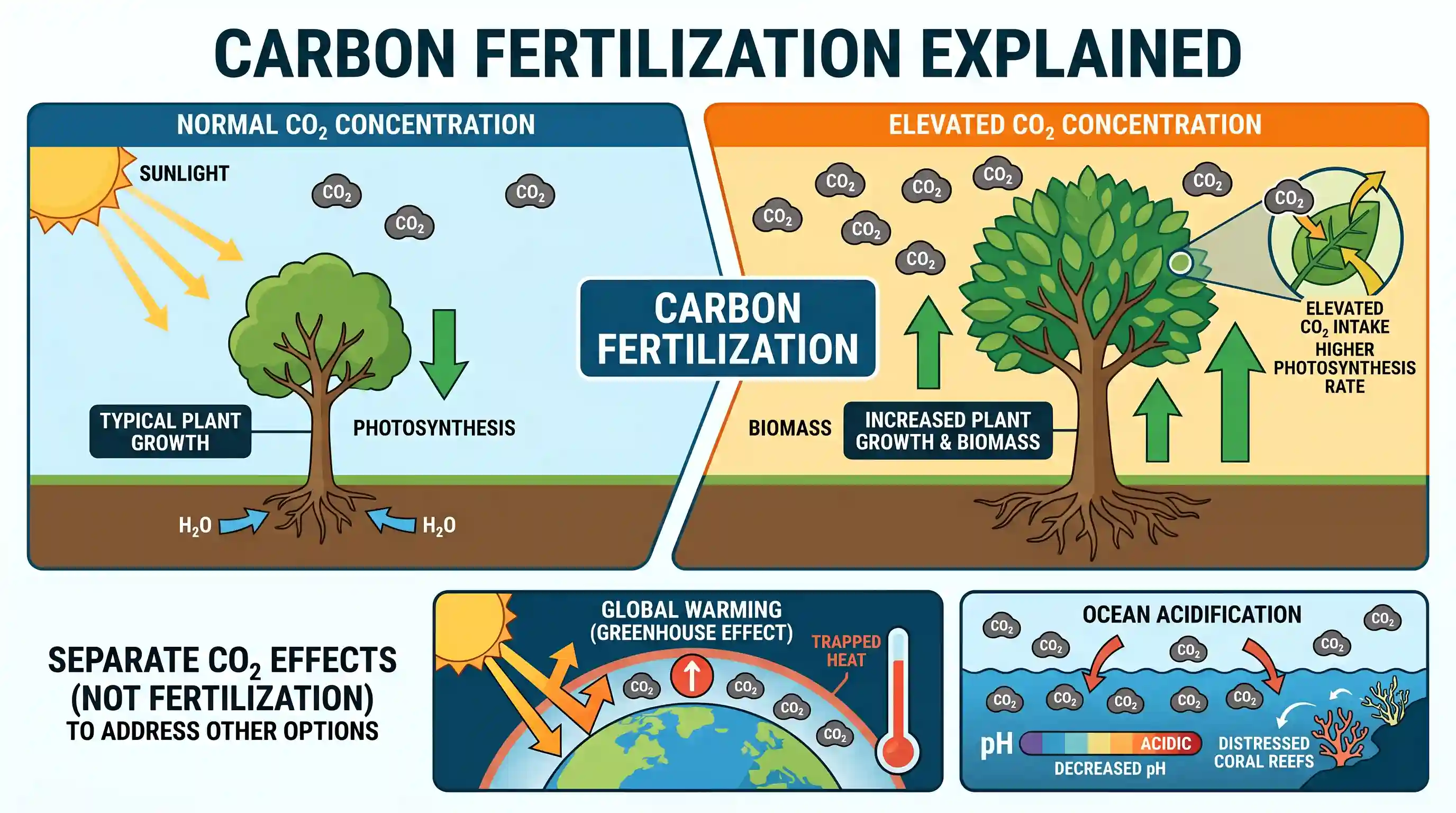 geography: Which of the following statements best describes "carbon fertilization"?