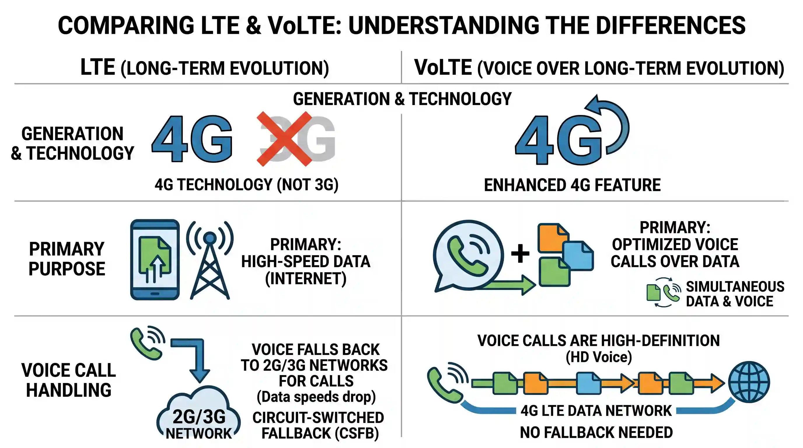 science-and-technology: With reference to communication technologies, what is/are the difference/differences between LTE (Long-Term Evolution) a