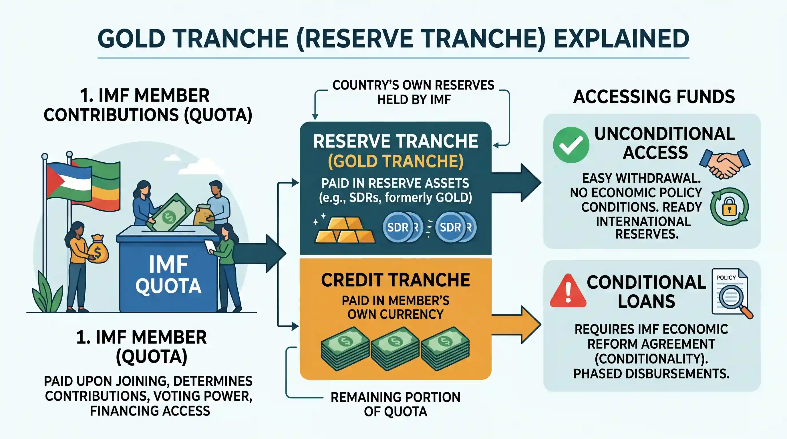 economy: "Gold Tranche" (Reserve Tranche) refers to