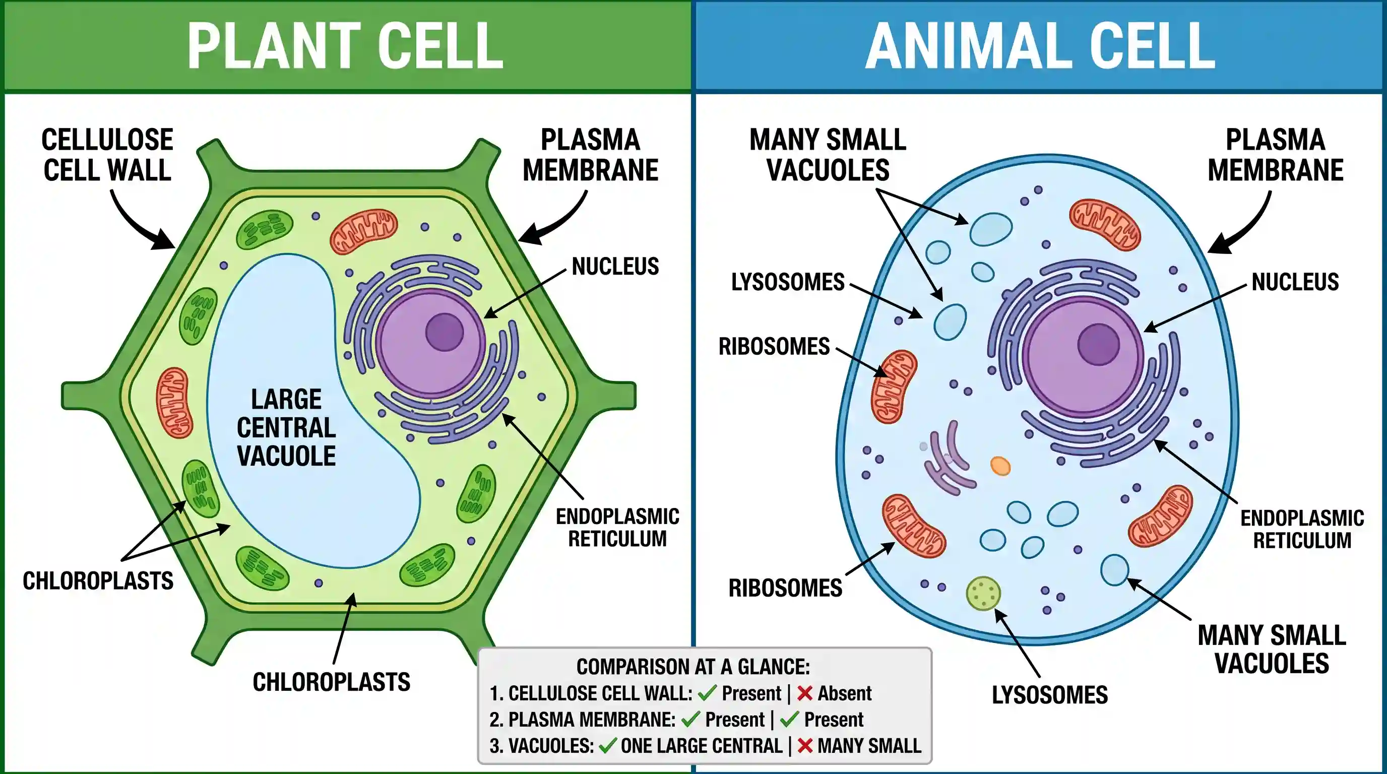 science-and-technology: Which of the following statements are correct regarding the general difference between plant and animal cells ? 1. Plant