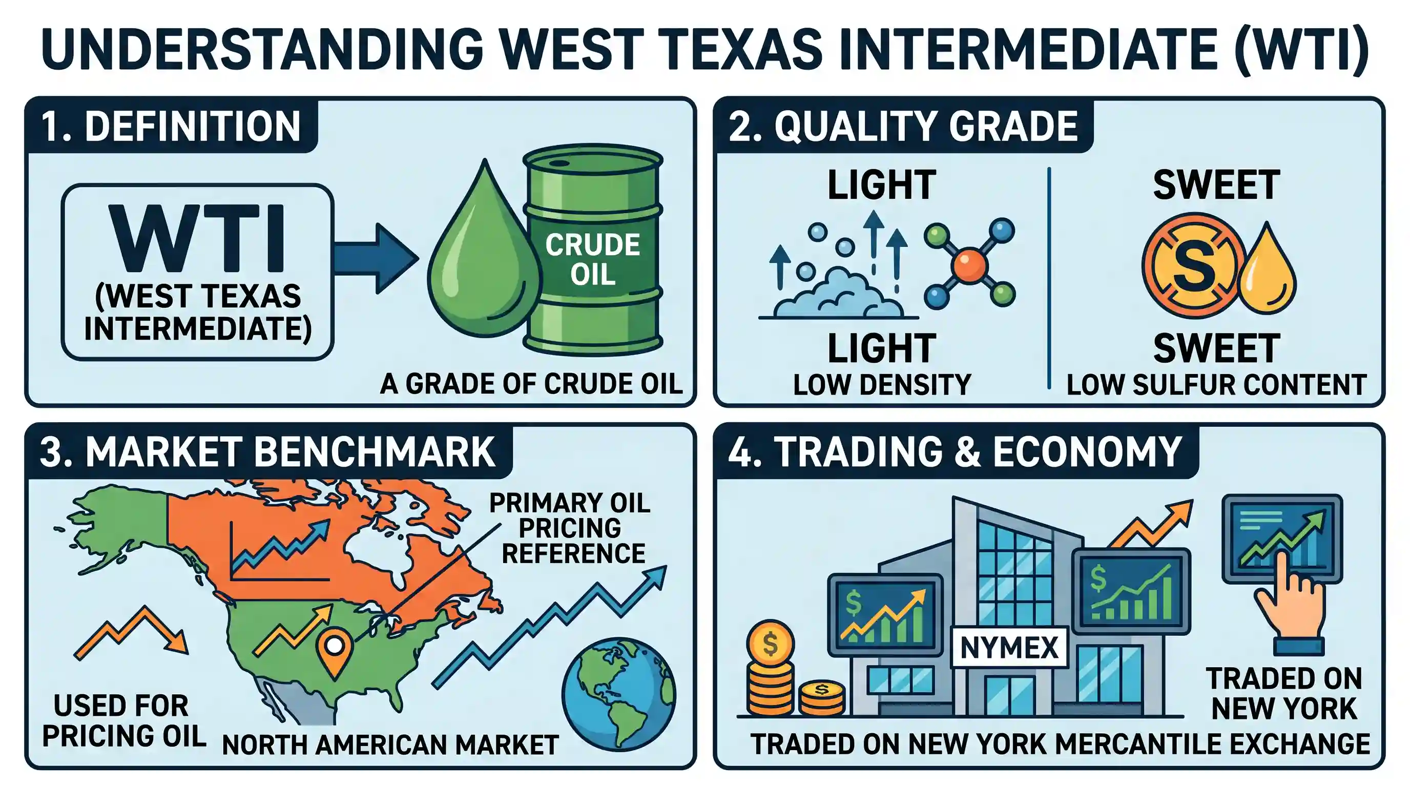 economy: The term 'West Texas Intermediate', sometimes found in news, refers to a grade of