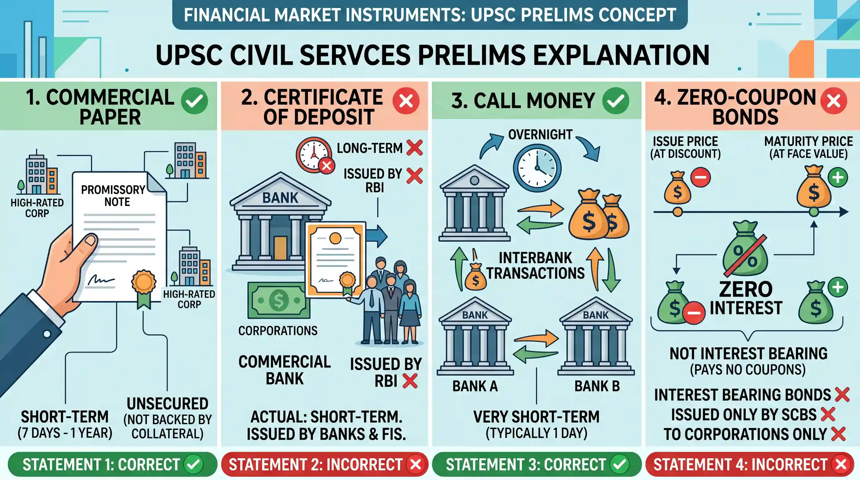 economy: With reference to the Indian economy, consider the following statements: 1. 'Commercial Paper' is a short-term unsecured