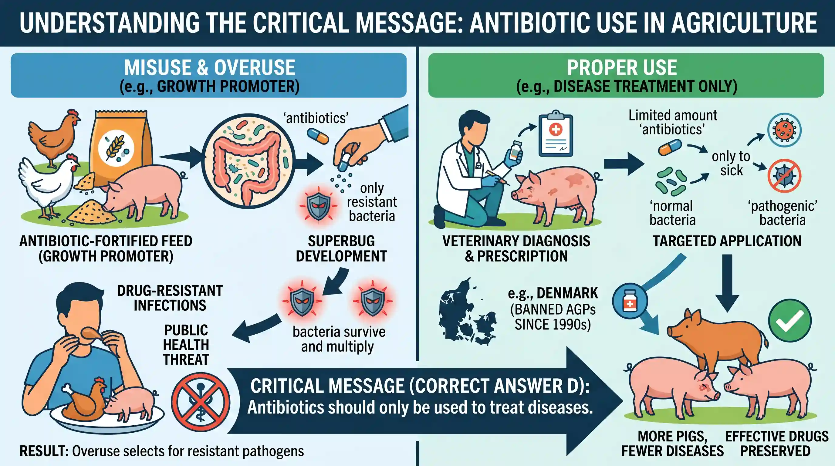 Reading Comprehension: There are reports that some of the antibiotics sold in the market are fed to poultry and other livestock as growth promo
