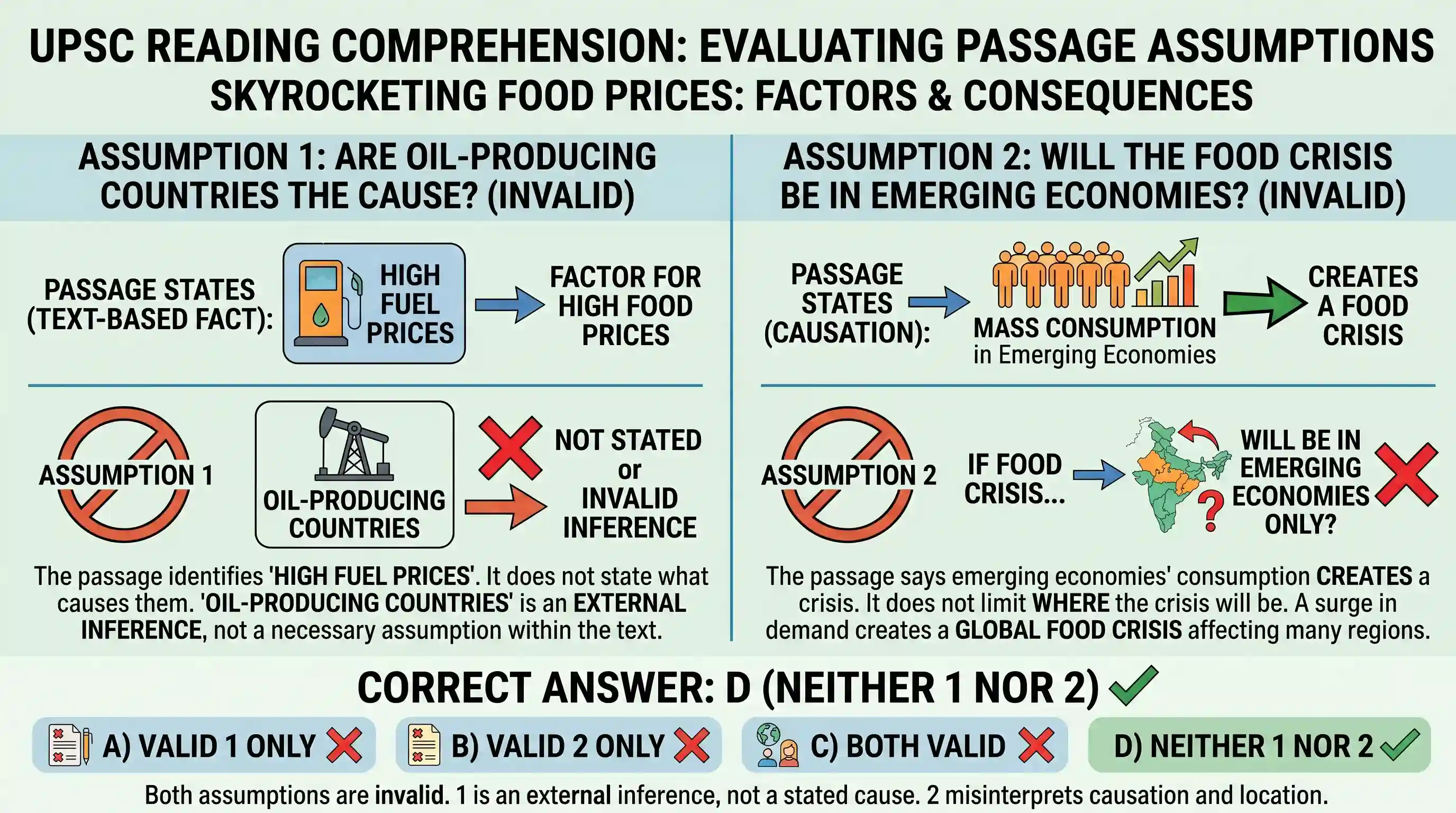 Reading Comprehension: Policymakers and media have placed the blame for skyrocketing food prices on a variety of factors, including high fuel p