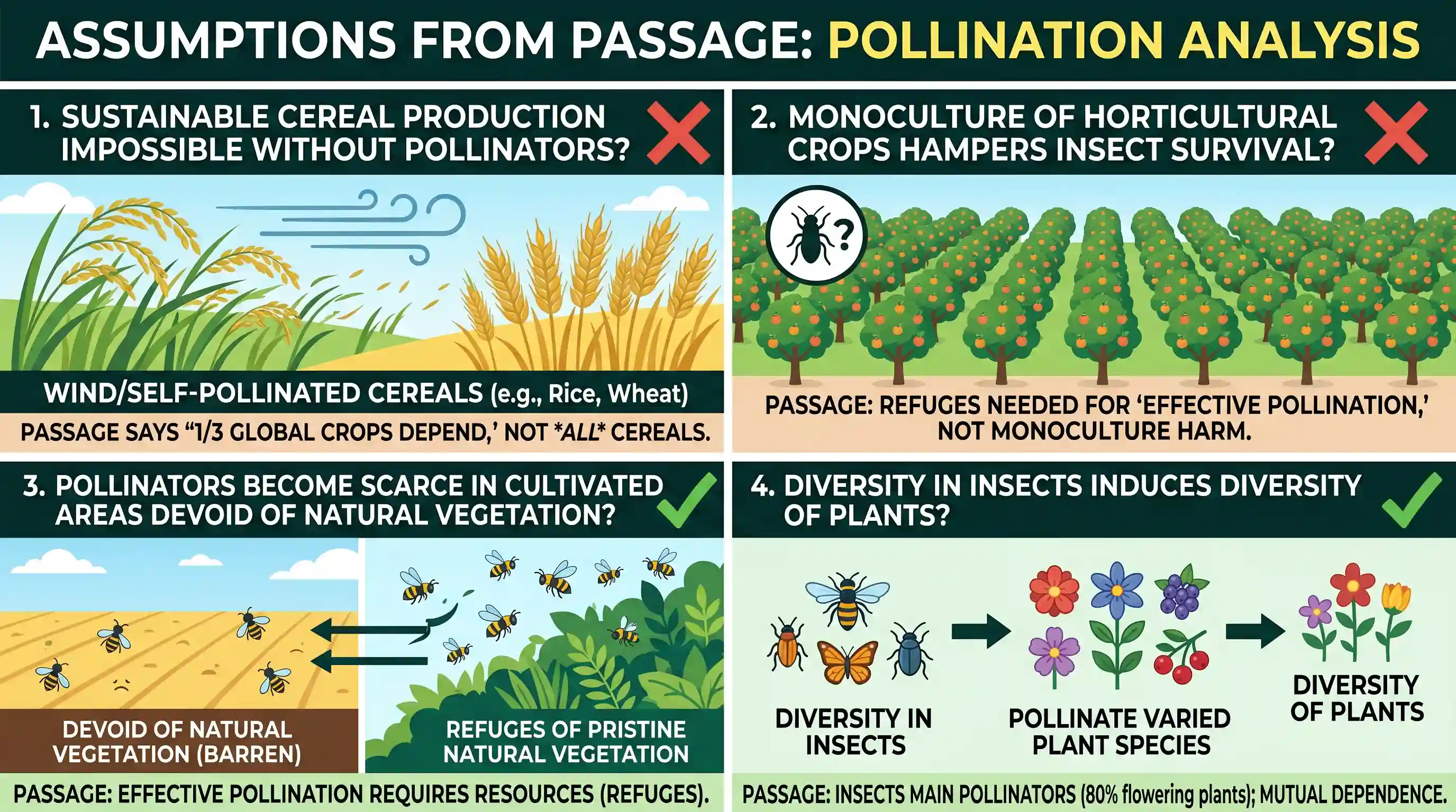 Reading Comprehension: Approximately 80 percent of all flowering plant species are pollinated by animals, including birds and mammals, but the