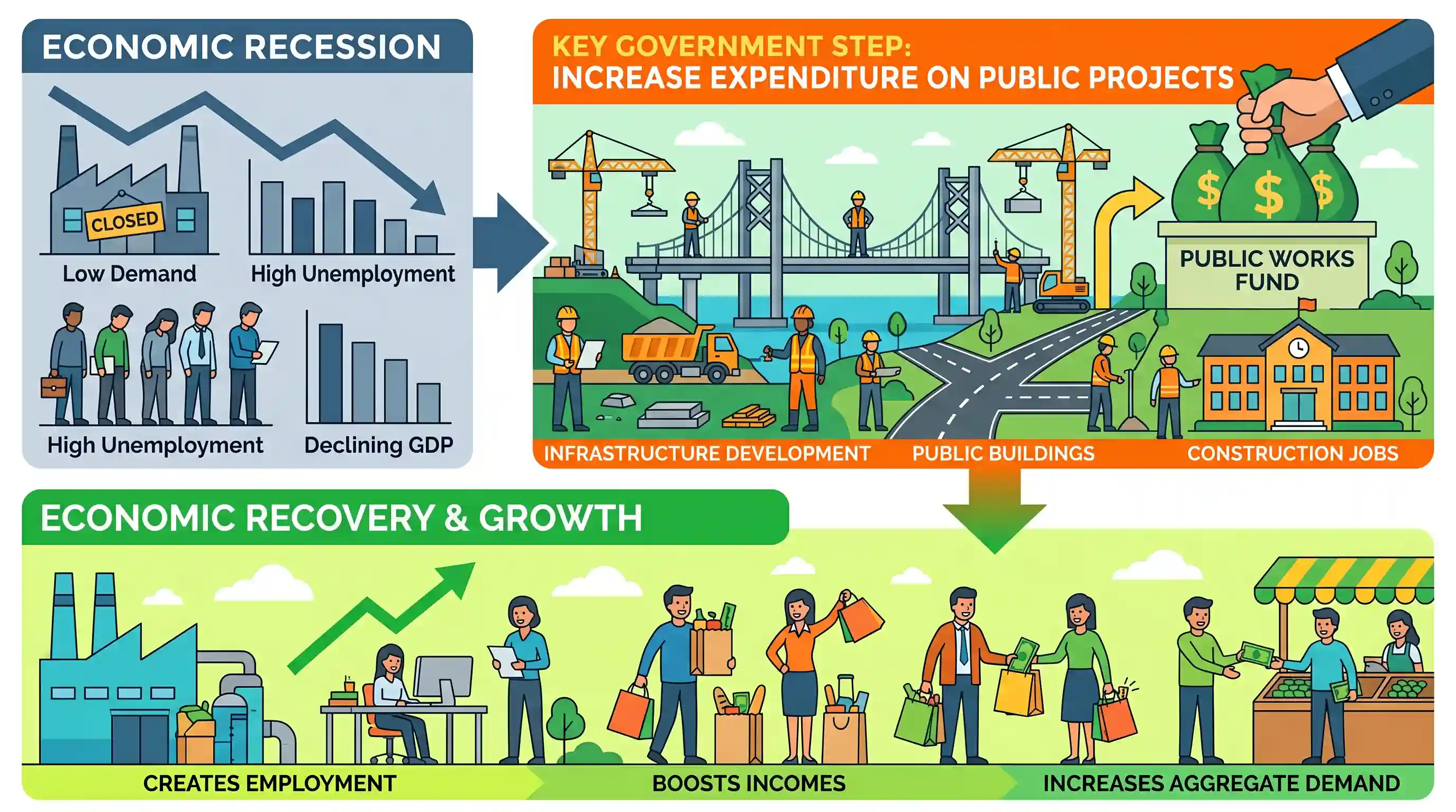 economy: Which among the following steps is most likely to be taken at the time of an economic recession?