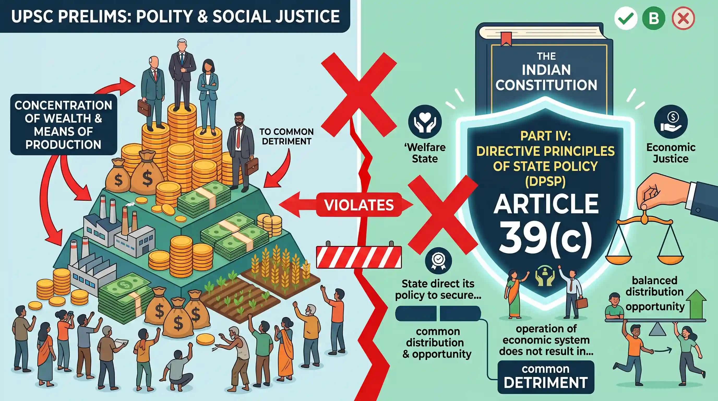 polity-and-governance: Under the Indian Constitution, concentration of wealth violates