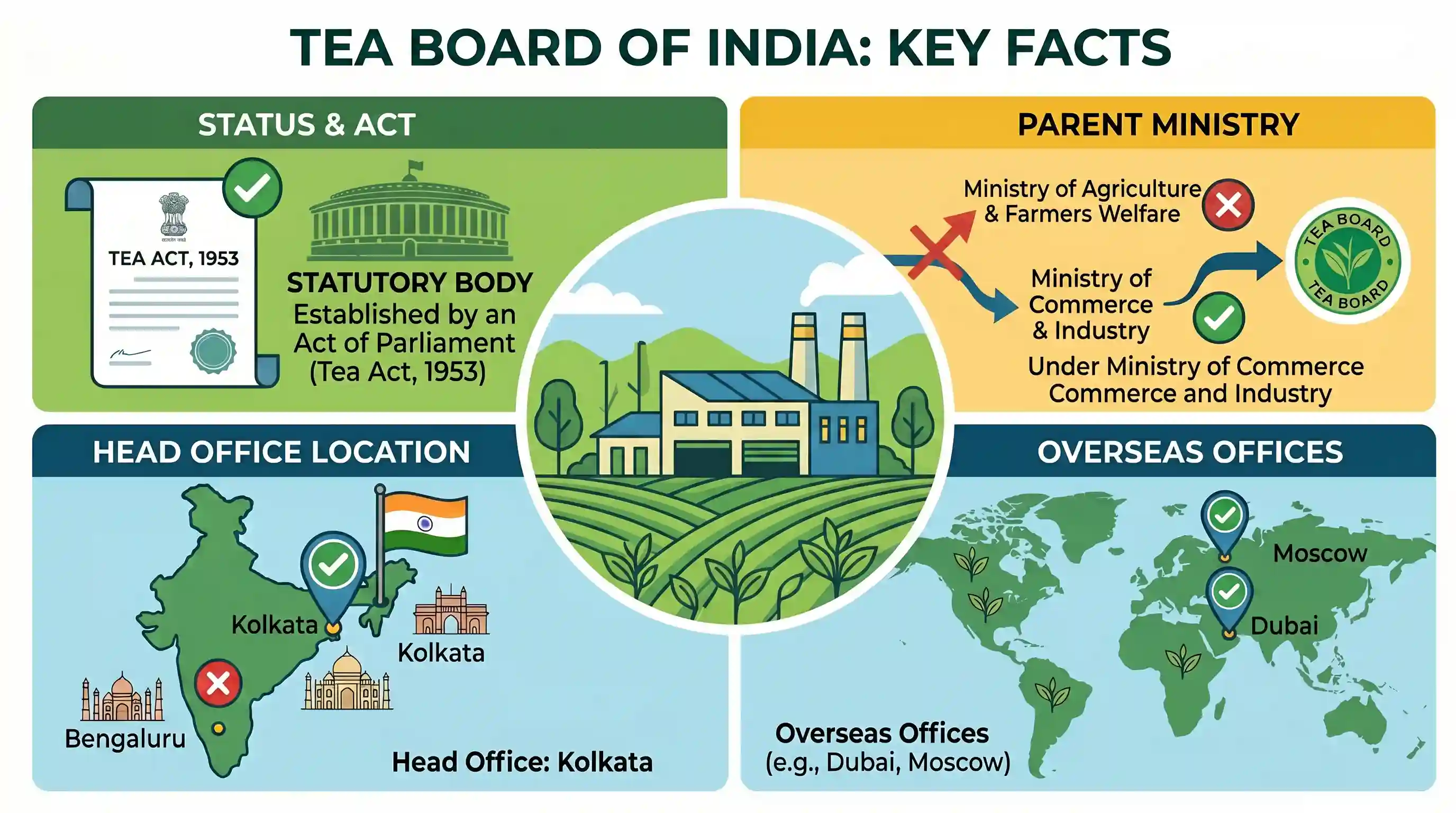 economy: With reference to the "Tea Board" in India, consider the following statements : 1. The Tea Board is a statutory body. 2.