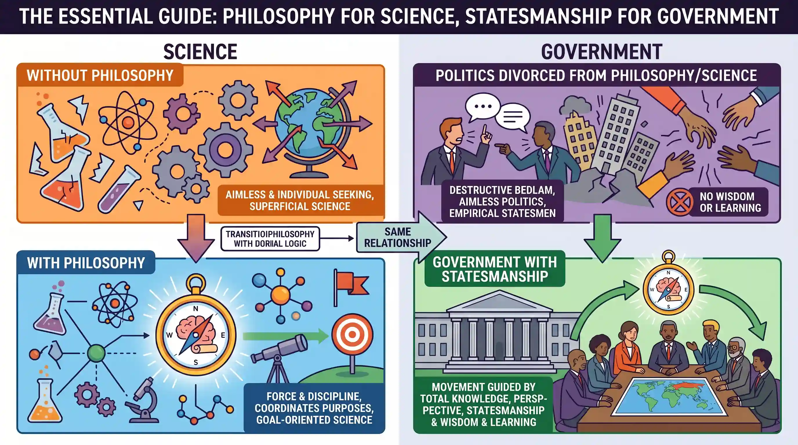Reading Comprehension: "Science by itself is not enough, there must be a force and discipline outside the sciences to coordinate them and point