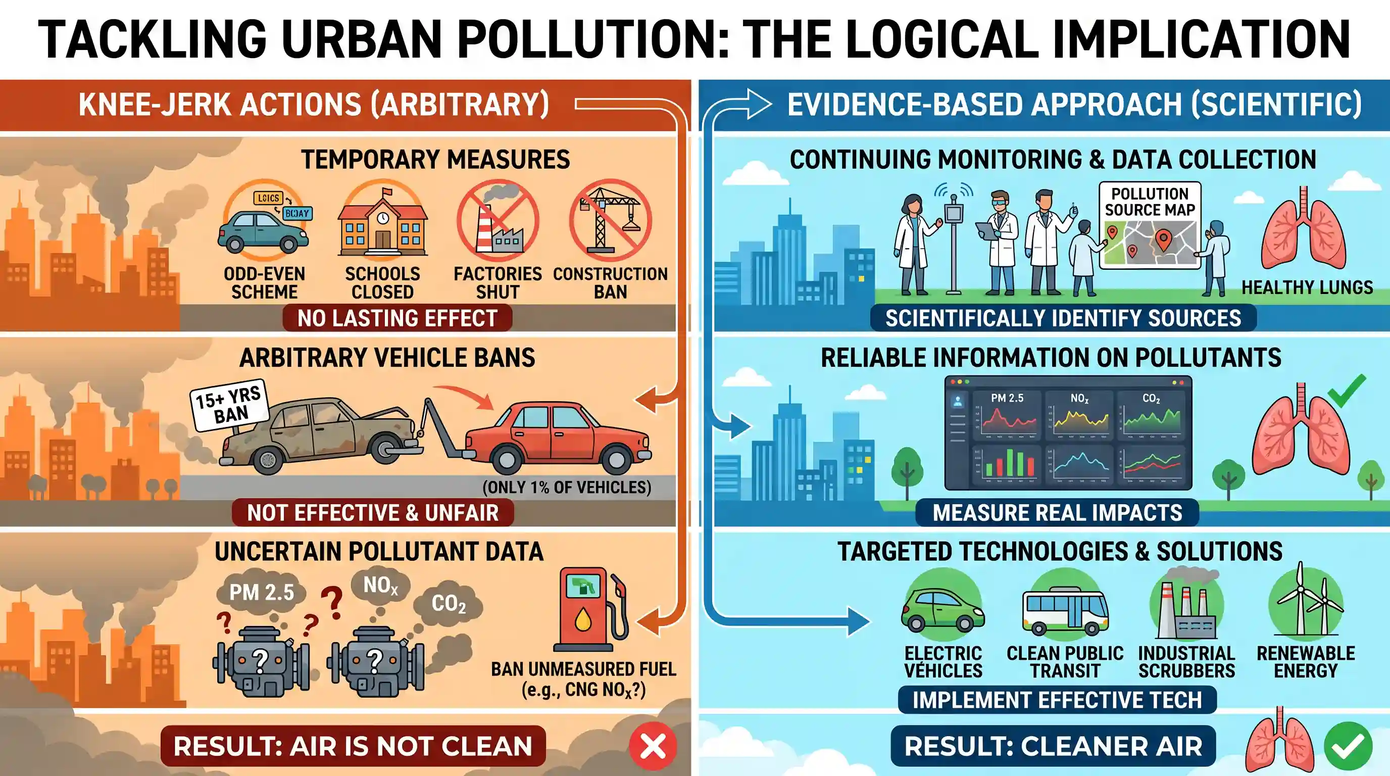 Reading Comprehension: To tackle the problem of pollution in cities, policy makers think that drastic actions like temporary use of odd-even nu