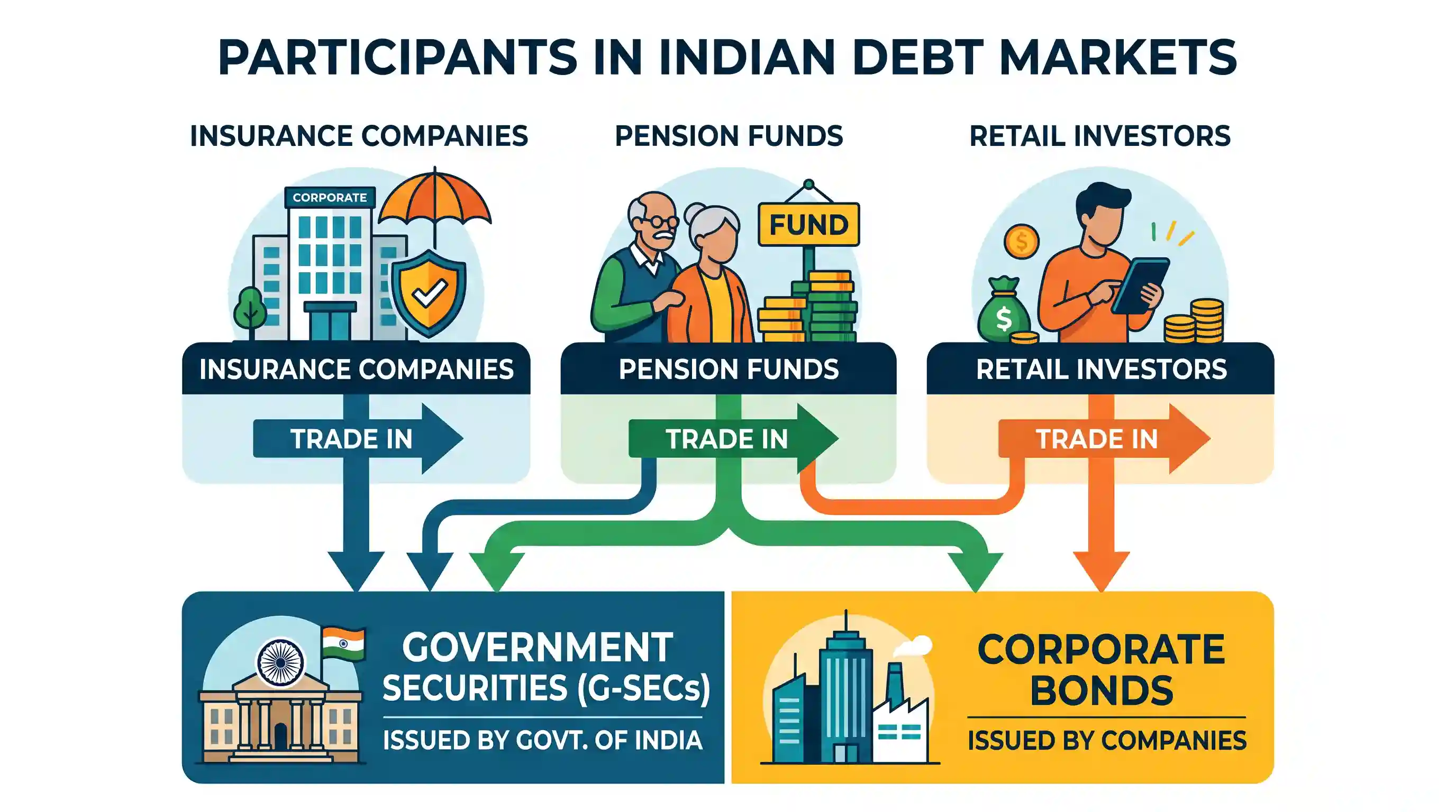 economy: In India, which of the following can trade in Corporate Bonds and Government Securities? 1. Insurance Companies 2. Pensi
